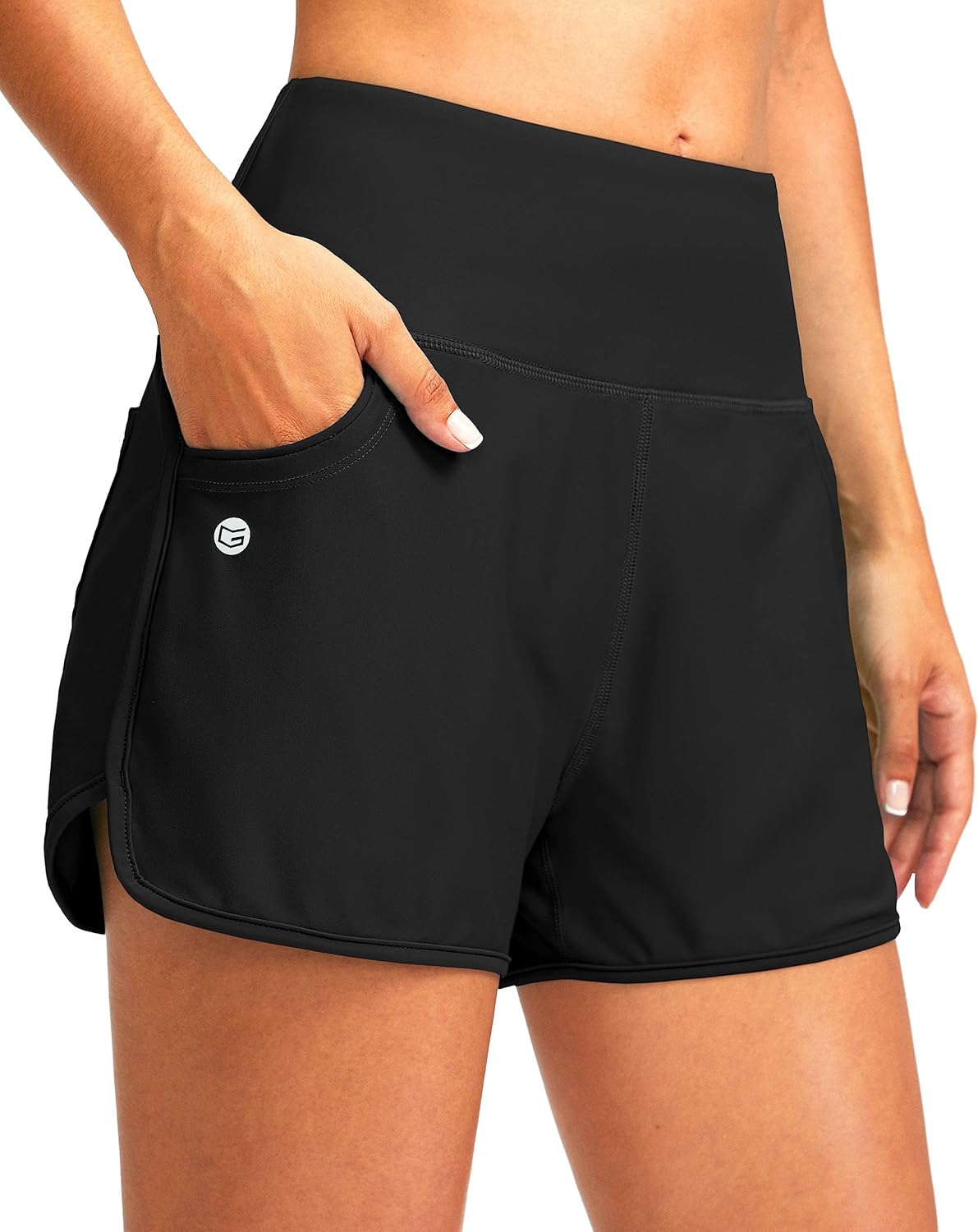 G Gradual Women's 3" High Waisted Swim Board Shorts, Special Swimsuit Bottoms wi...