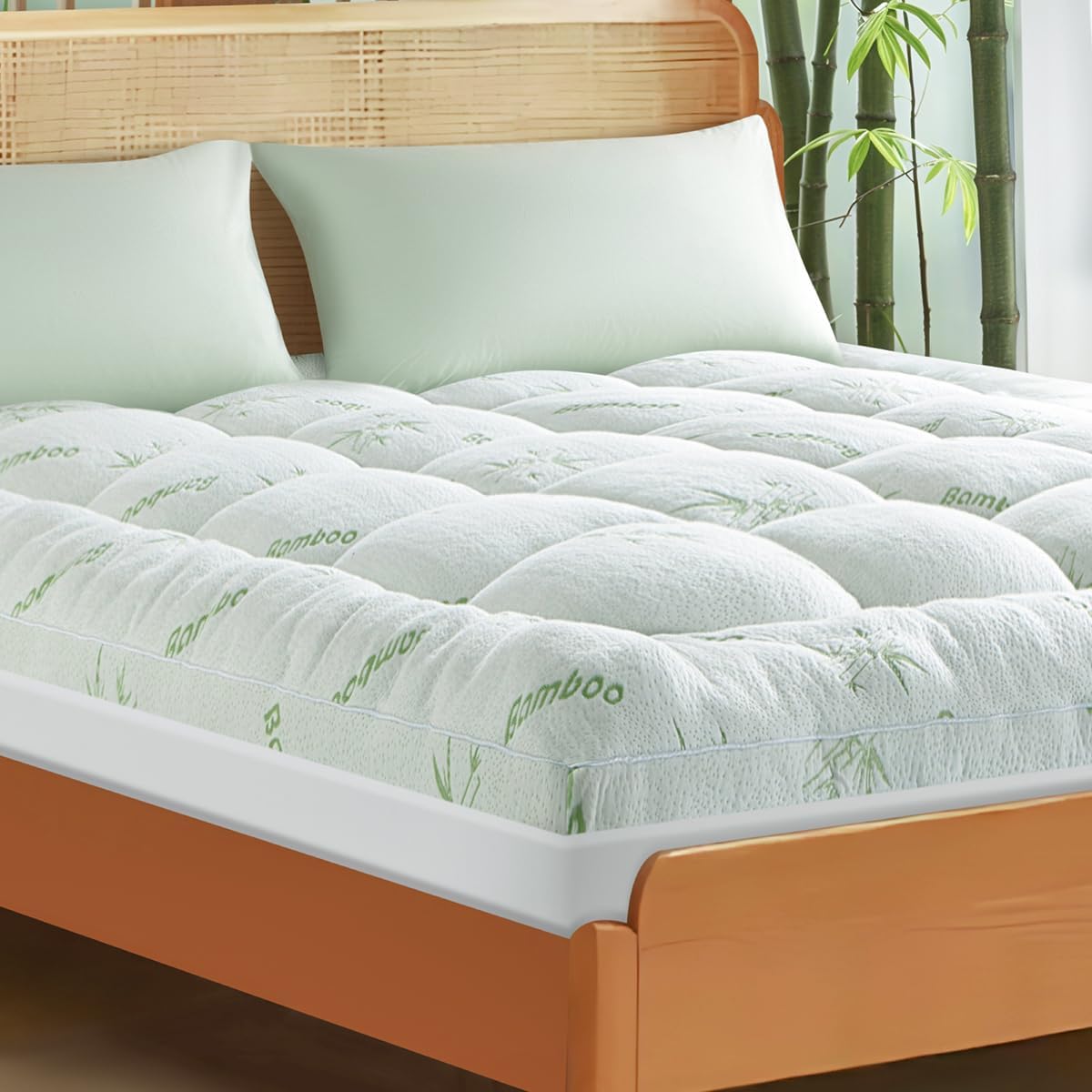 Shilucheng Cooling Bamboo_ King Mattress Topper, Extra Thick 1200 GSM Down Alter...