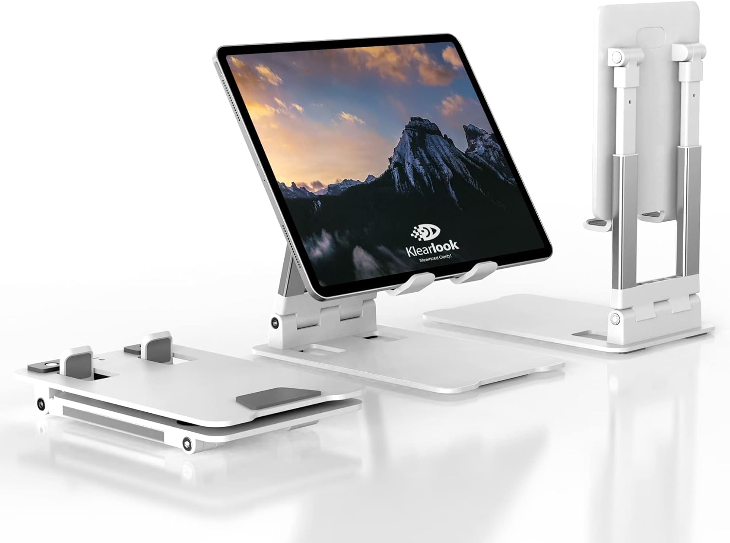 Portable Tablet Stand-Klearlook Adjustable Height/Angle Foldable iPad Stand up t...