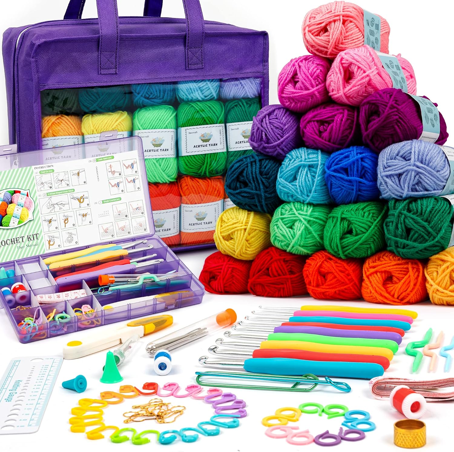 Inscraft Crochet Yarn Kit, Special Yarn Kit for Beginners, Innovative Craft Kit...