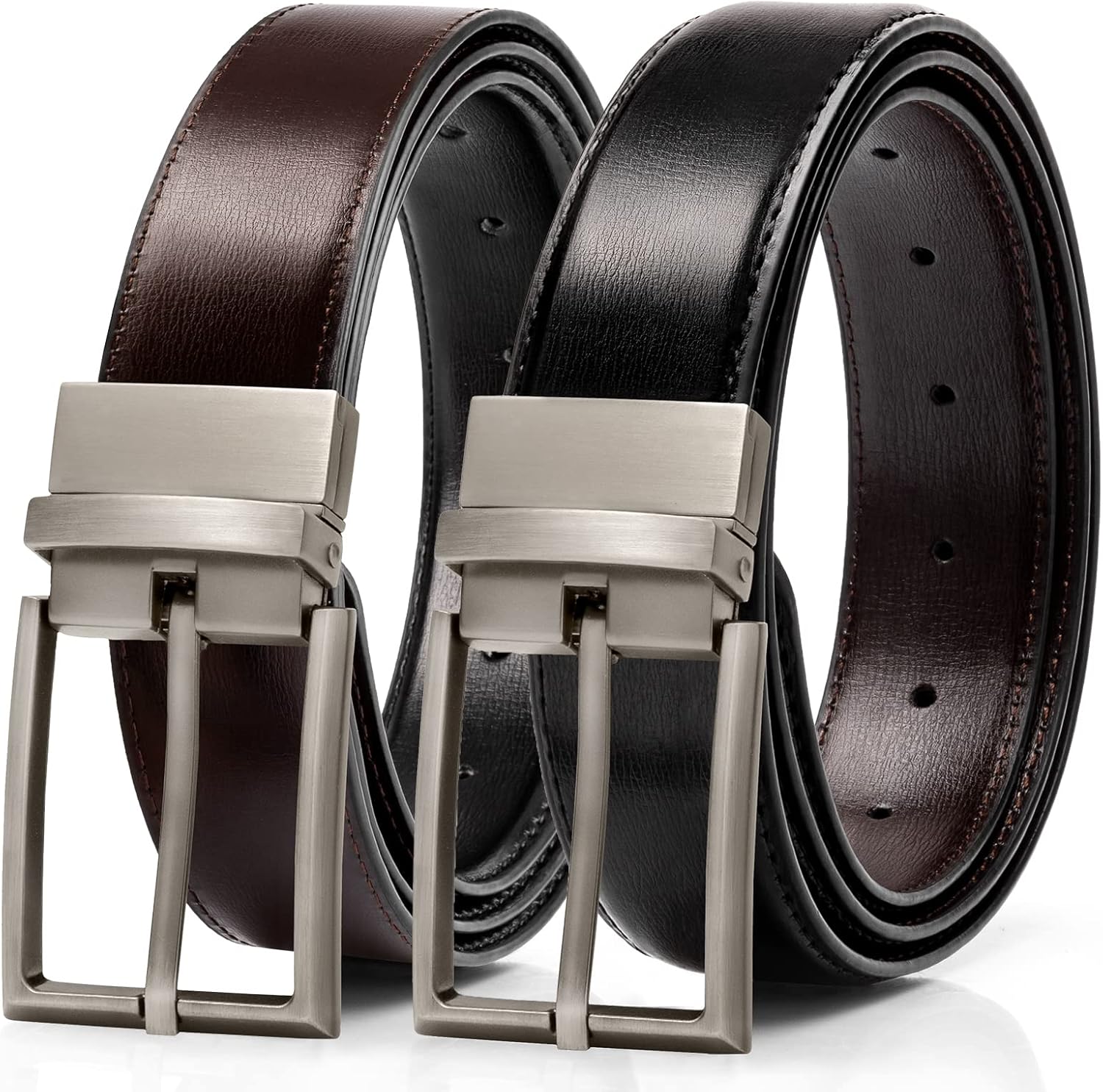 Alphyly Reversible Mens Leather Belt, Special Ratchet Designer Belts for Men, In...