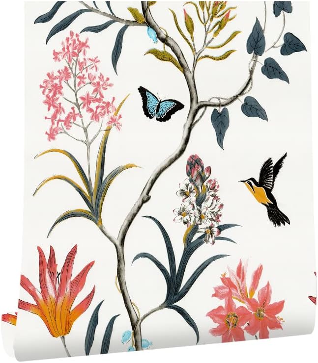 myforHD Floral Wallpaper for Stylish Walls, Special Peel and Stick Flower Bird B...