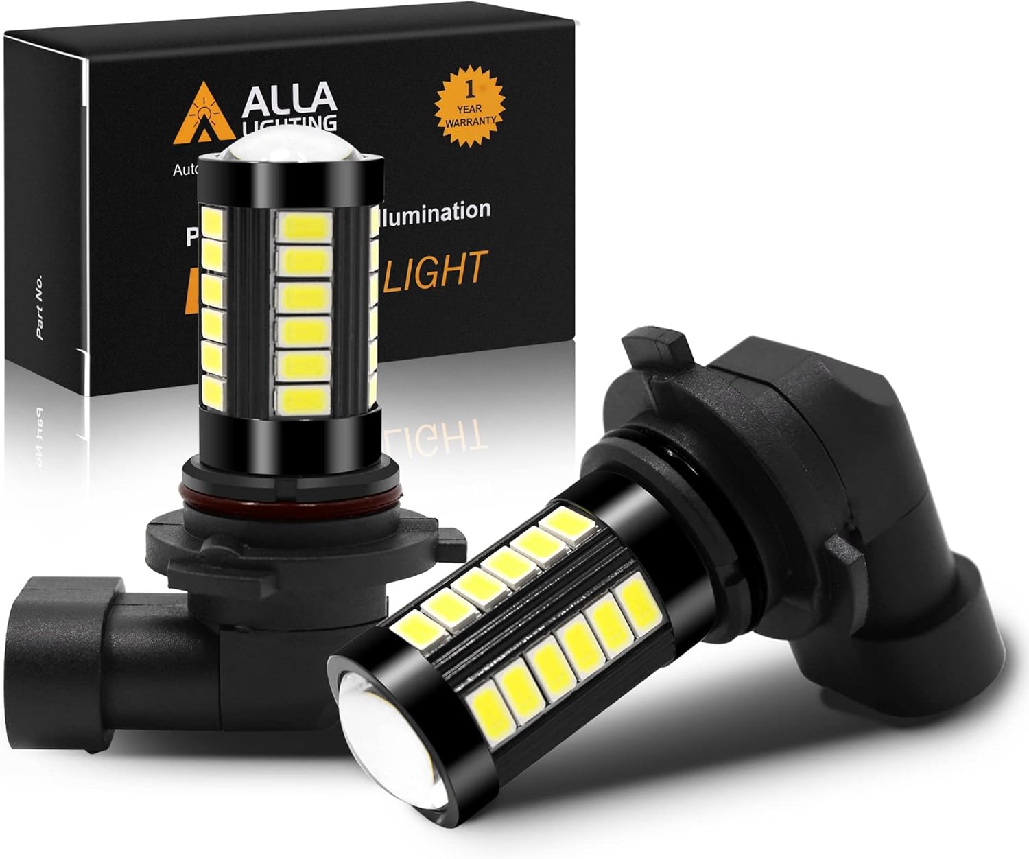 Alla Lighting Super Bright 9145 H10 LED Fog Light Bulbs, 6000K Xenon White 2800...