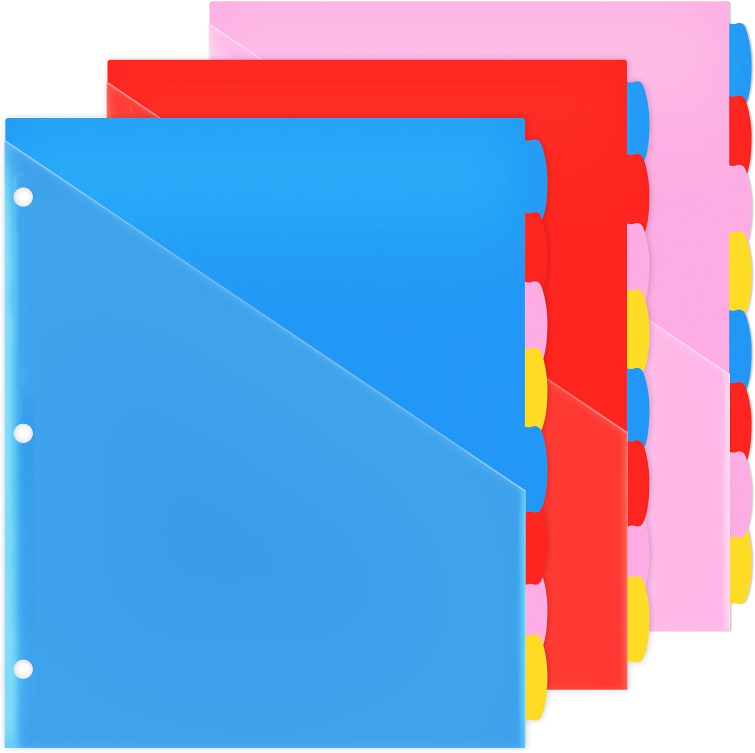 WOT I 8-Tab Plastic Dividers, Special Dividers with Front Pockets, Innovative Mu...