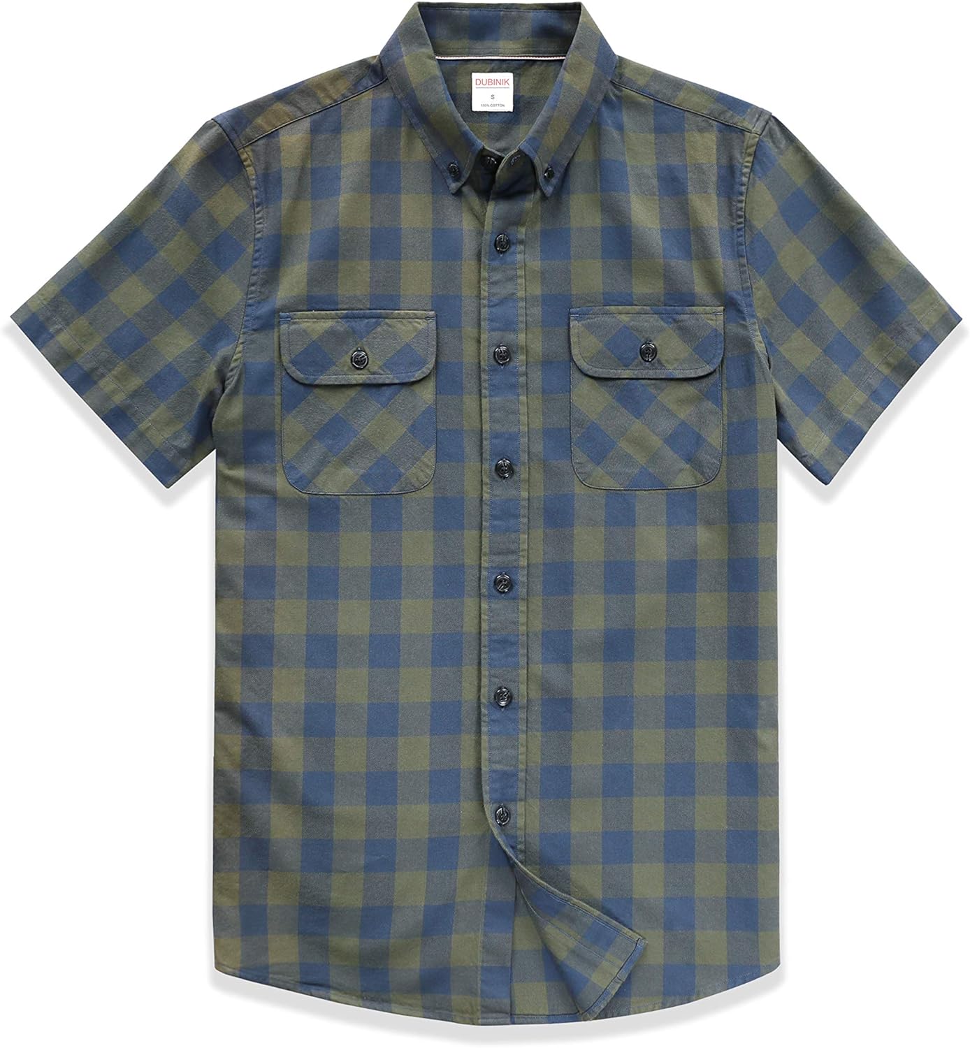 Dubinik® Mens Short Sleeve Button Down Shirts, Special 100% Cotton Casual Men's...