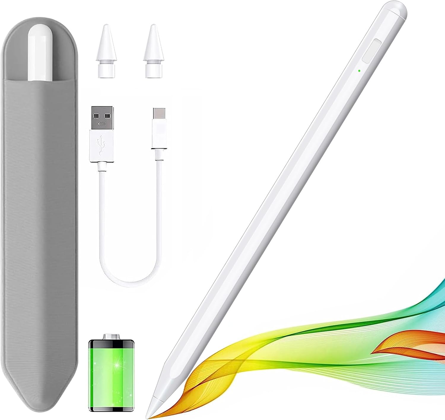 Stylus Pen for iPad 2018-2024 with Palm Rejection, Apple Pencil for Apple iPad 1...