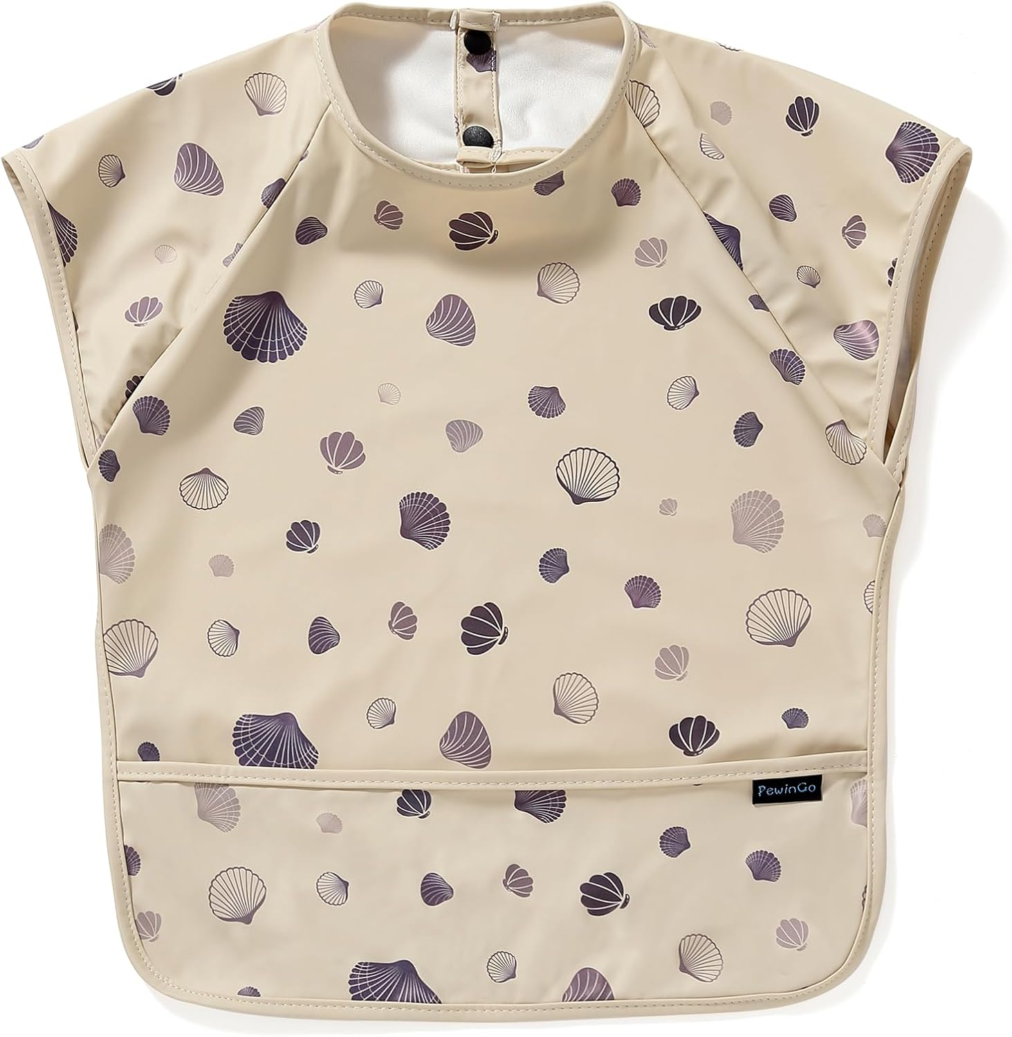PewinGo Weaning Bib with Short Sleeves & BLW, Soft and Skin-Friendly Material, C...