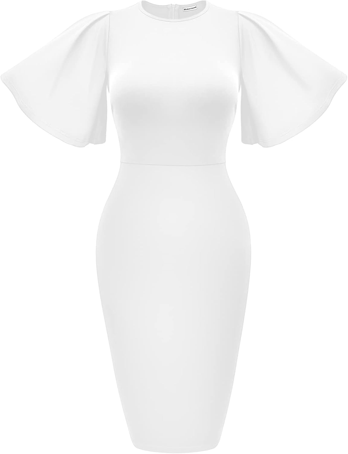 Memoriesea Women's Dress, Special Bodycon Ruffle Flared Short Sleeve Pencil Midi...