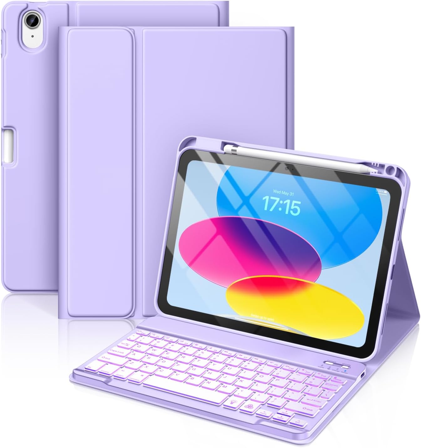 Hamile iPad 10th Generation Case, Special Case with Keyboard, High-Quality 10.9...