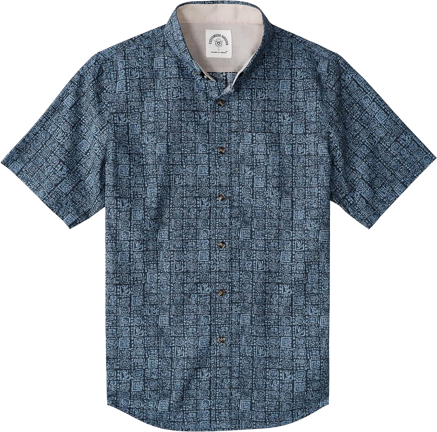 Dubinik Mens Short Sleeve Button Down Shirts, Special 100% Cotton Plaid Men's Ca...