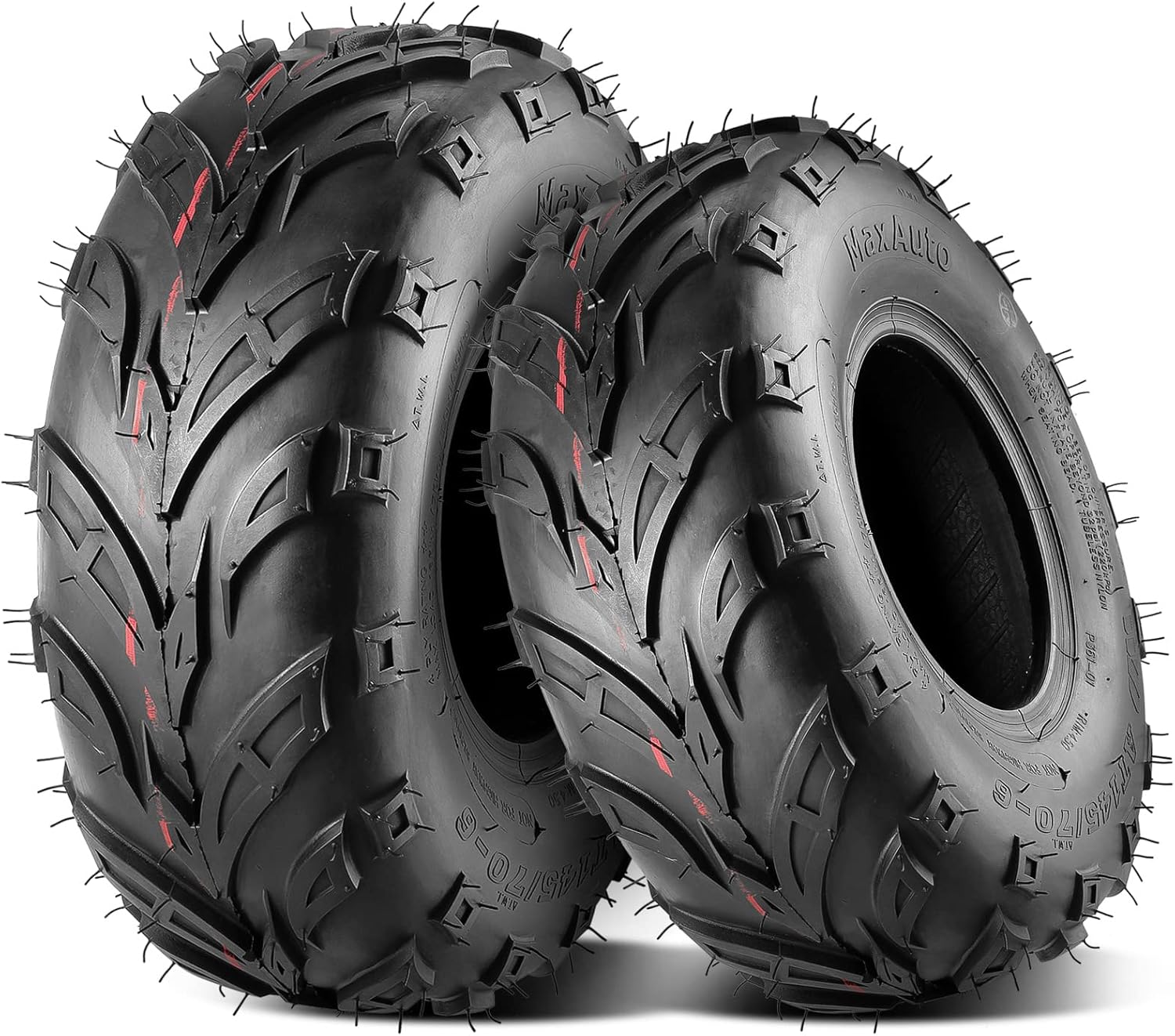 MaxAuto Tires, Special Tubeless Go Kart Mini Bike Tires 145/70-6, Affordable 4PR...