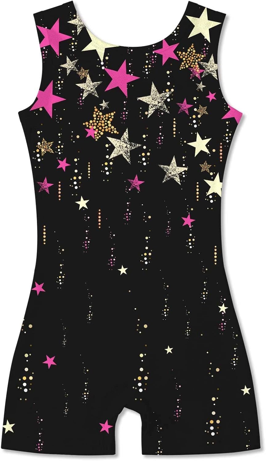 Idgreatim Gymnastics Leotards for Girls Sparkly Biketards Unitards with Shorts A...