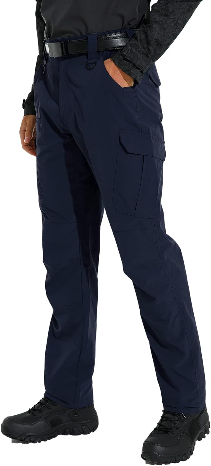 KFUBUO Men's Lightweight Ripstop Tactical Cargo Pants, Water Resistant Hiking Wo...