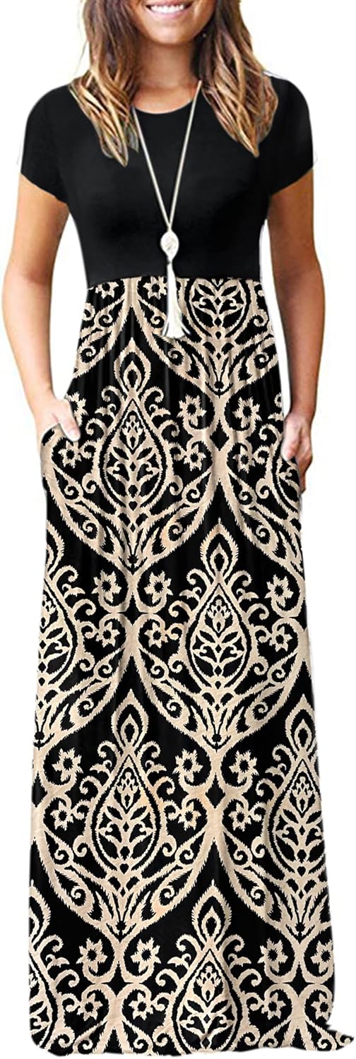 MISFAY Women Maxi Dresses, Special Short Sleeve Dr...