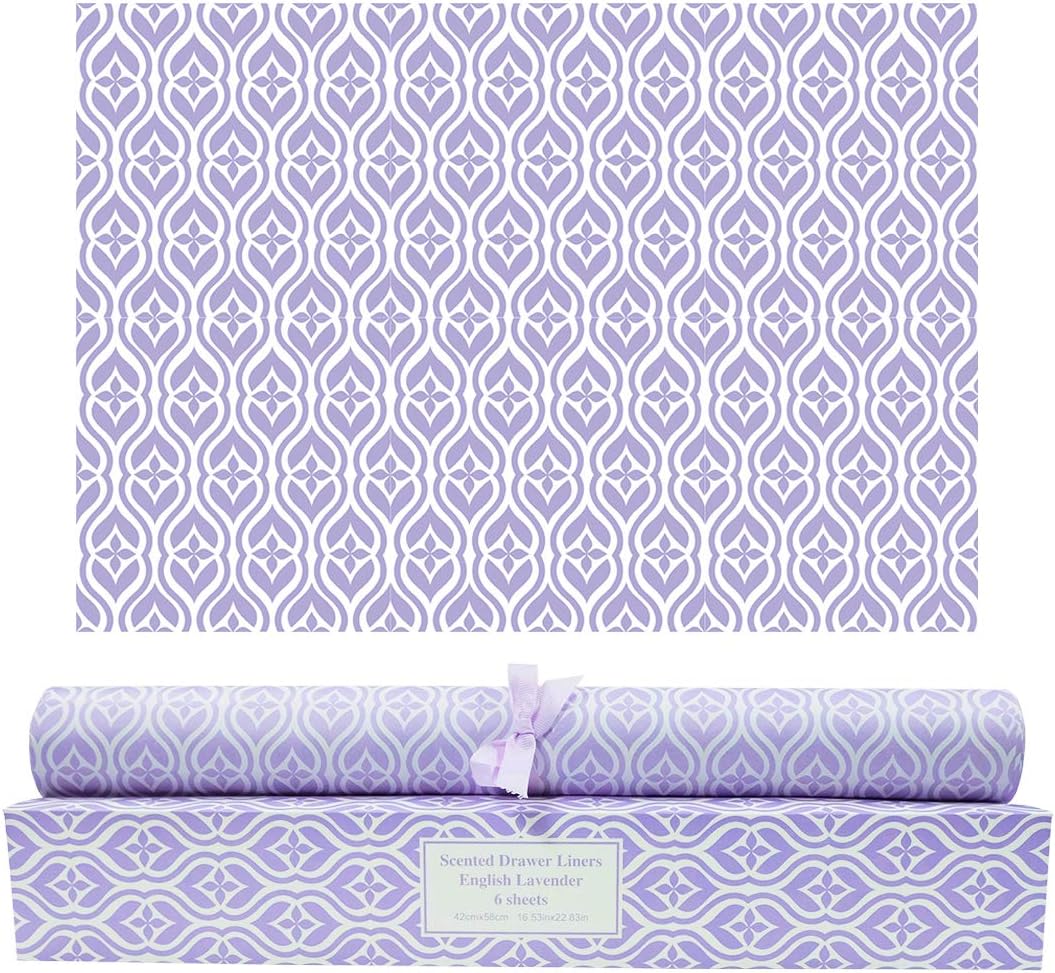 Lavender Scented Drawer Liners, Special Scent Paper Liners for Drawers, Innovati...