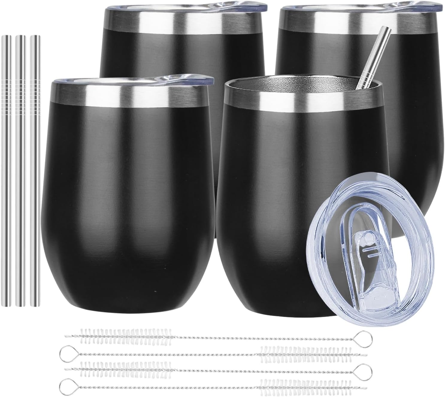 Special MEZMUT 12 Oz Insulated Wine Tumbler, Innovative Stainless Steel Wine Gla...