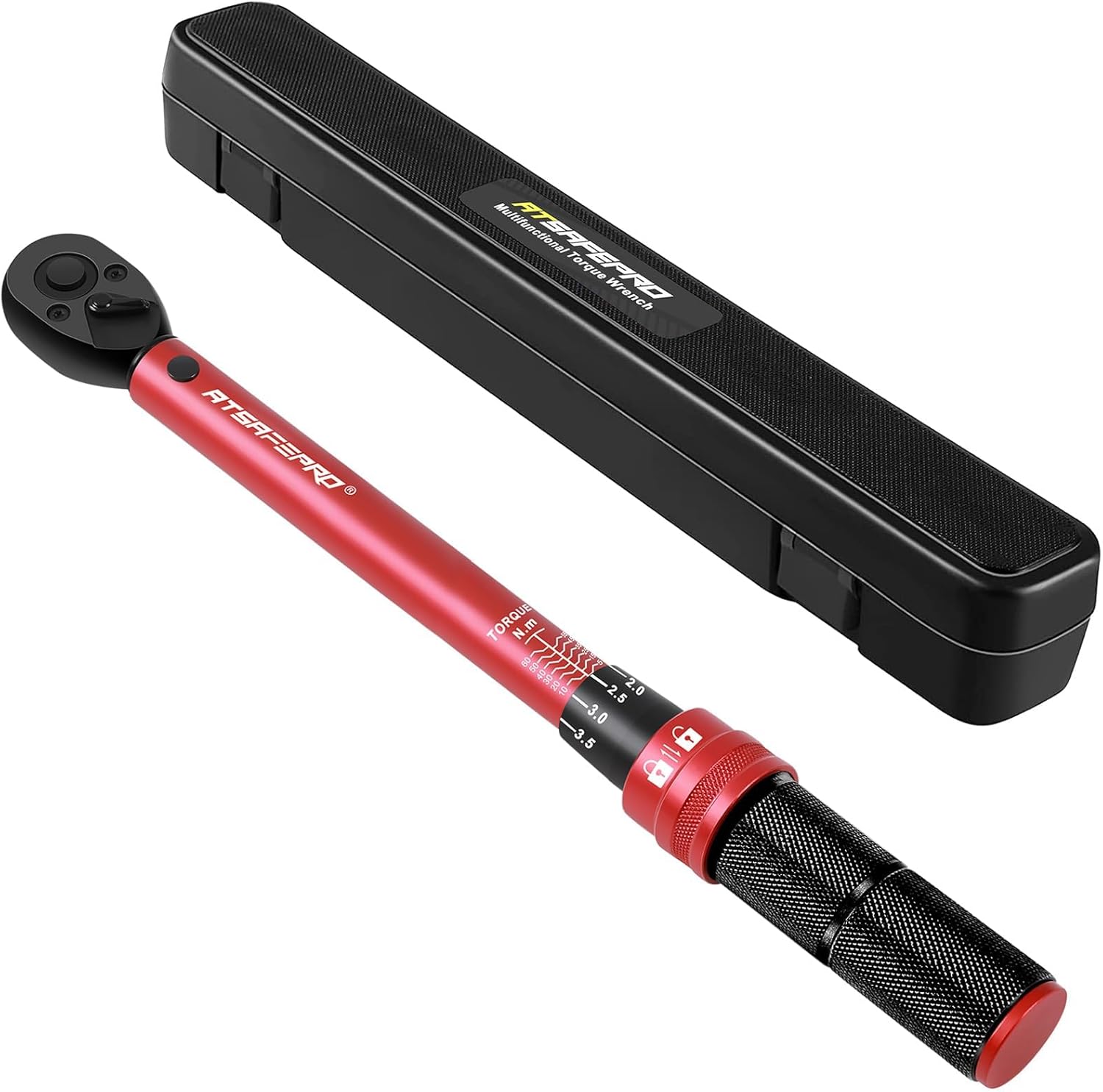 ATsafepro Torque Wrench 3/8 Inch, Drive Click 5-60 Nm Torque Wrench Auto, Dual D...