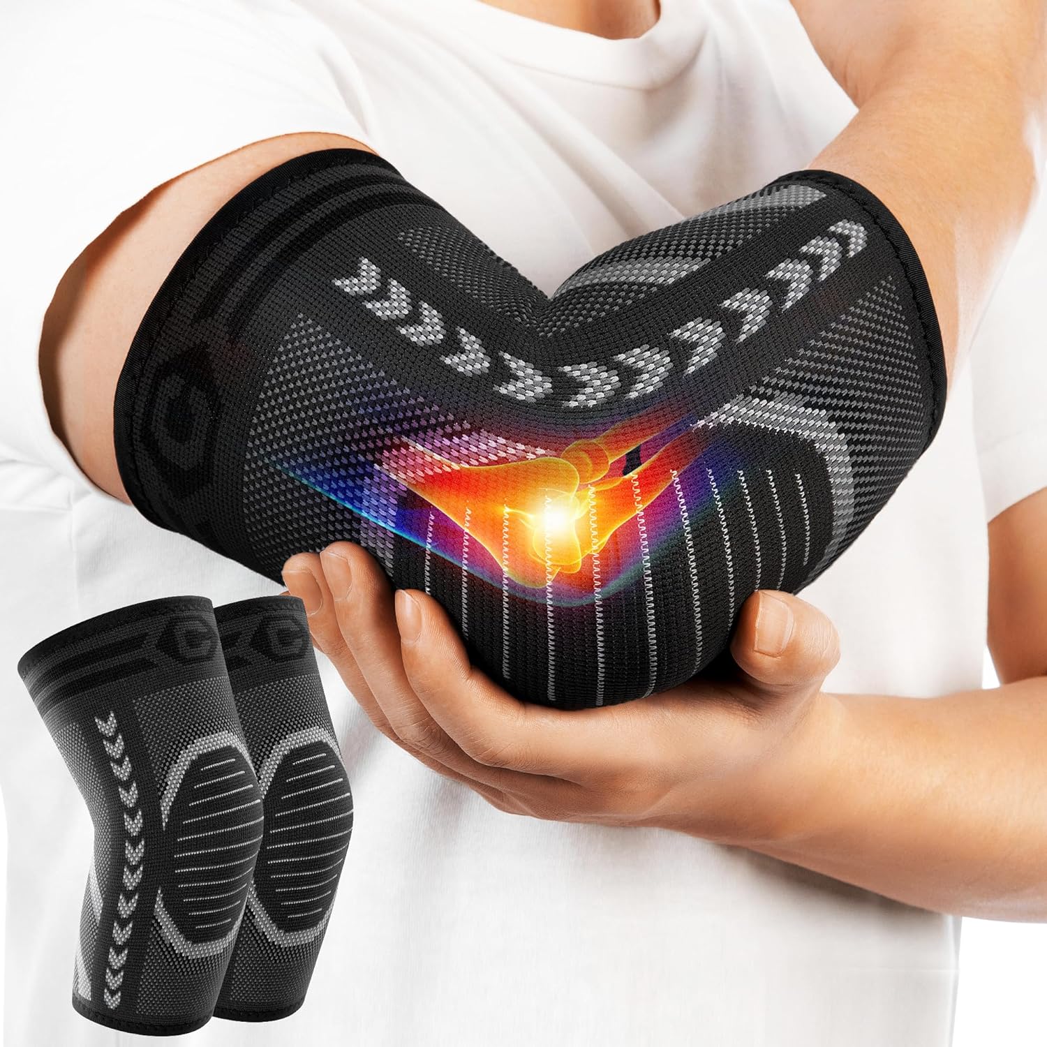 CAMBIVO 2 Pack Tennis Elbow Brace for Tendonitis and Tennis Elbow,Golfers Elbow,...