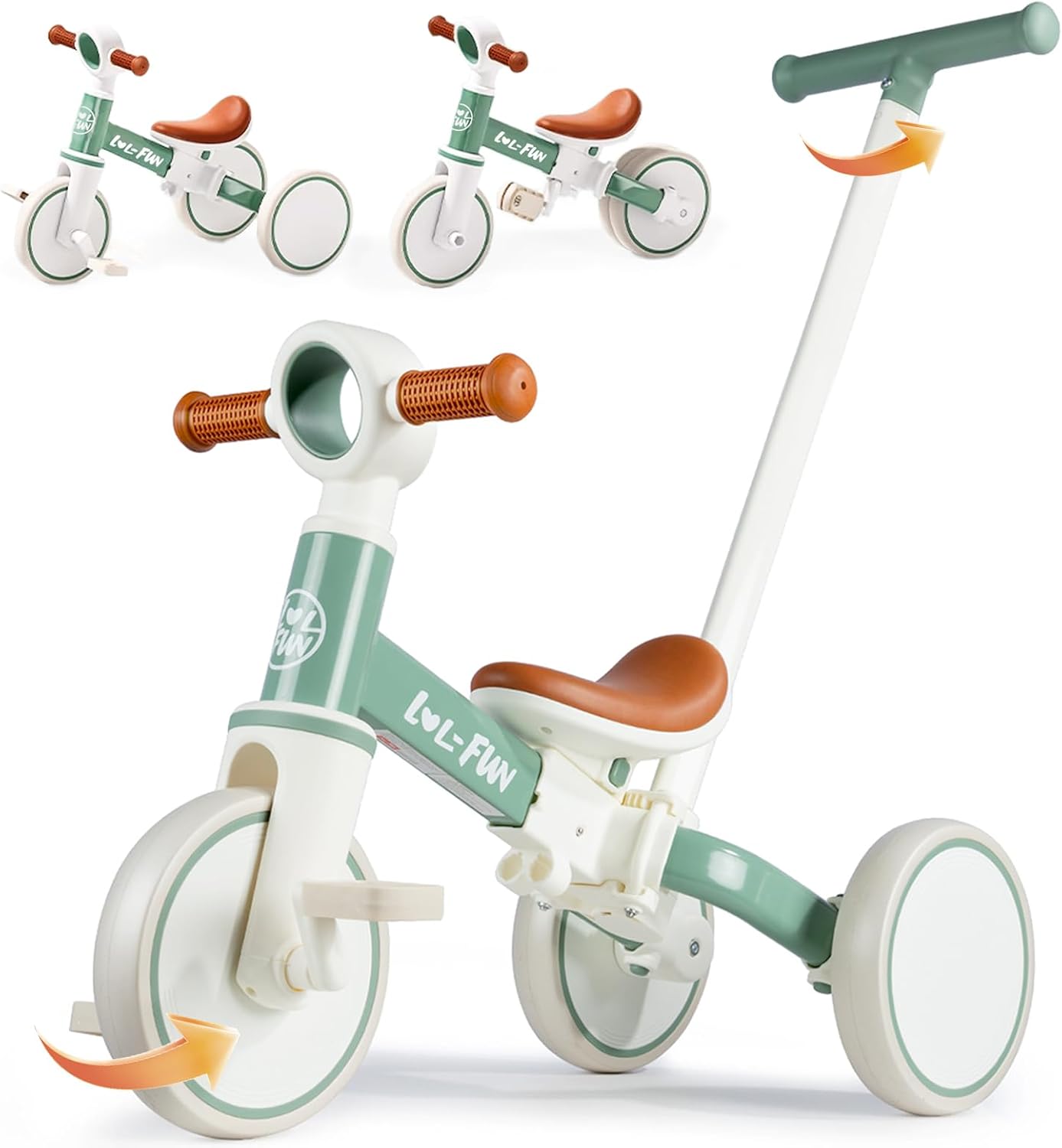 LOL-FUN 5 in 1 Toddler Tricycles for 1-3 Year Olds Boys Girls Toy, Baby Balance...
