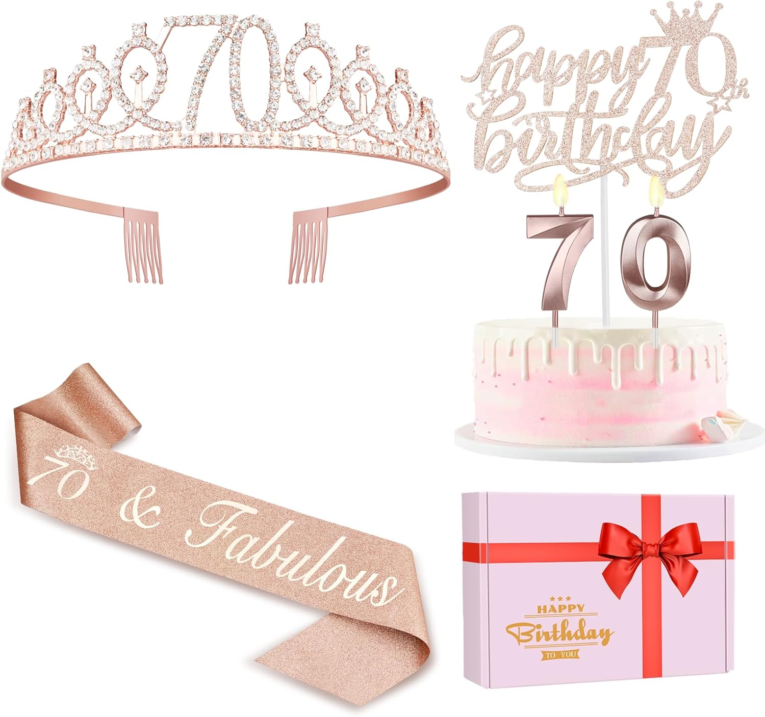 70th Birthday Crown Set, Special Birthday Accessory, Unique Celebration Crown, A...