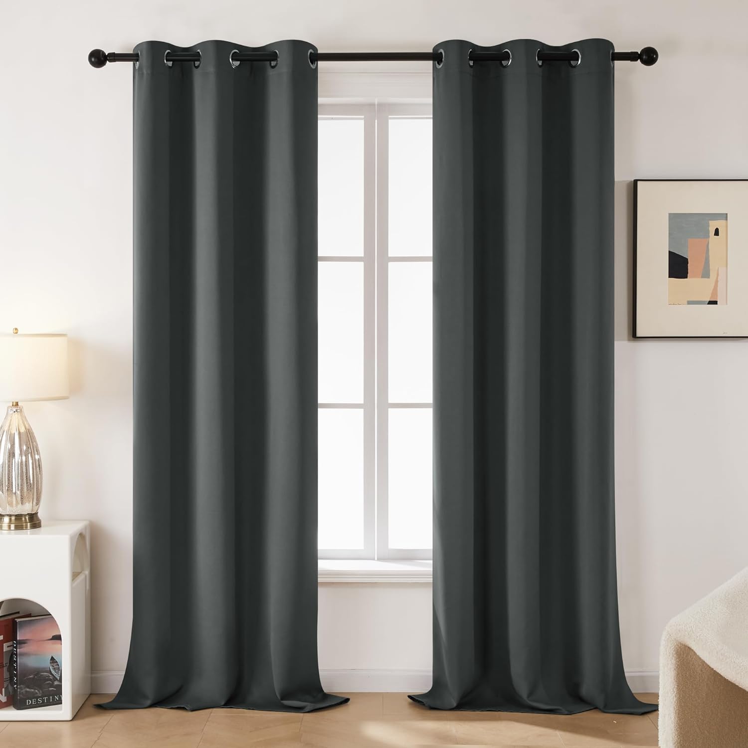 Deconovo Blackout Curtains for Bedroom, Thermal Insulated Room Darkening Window...