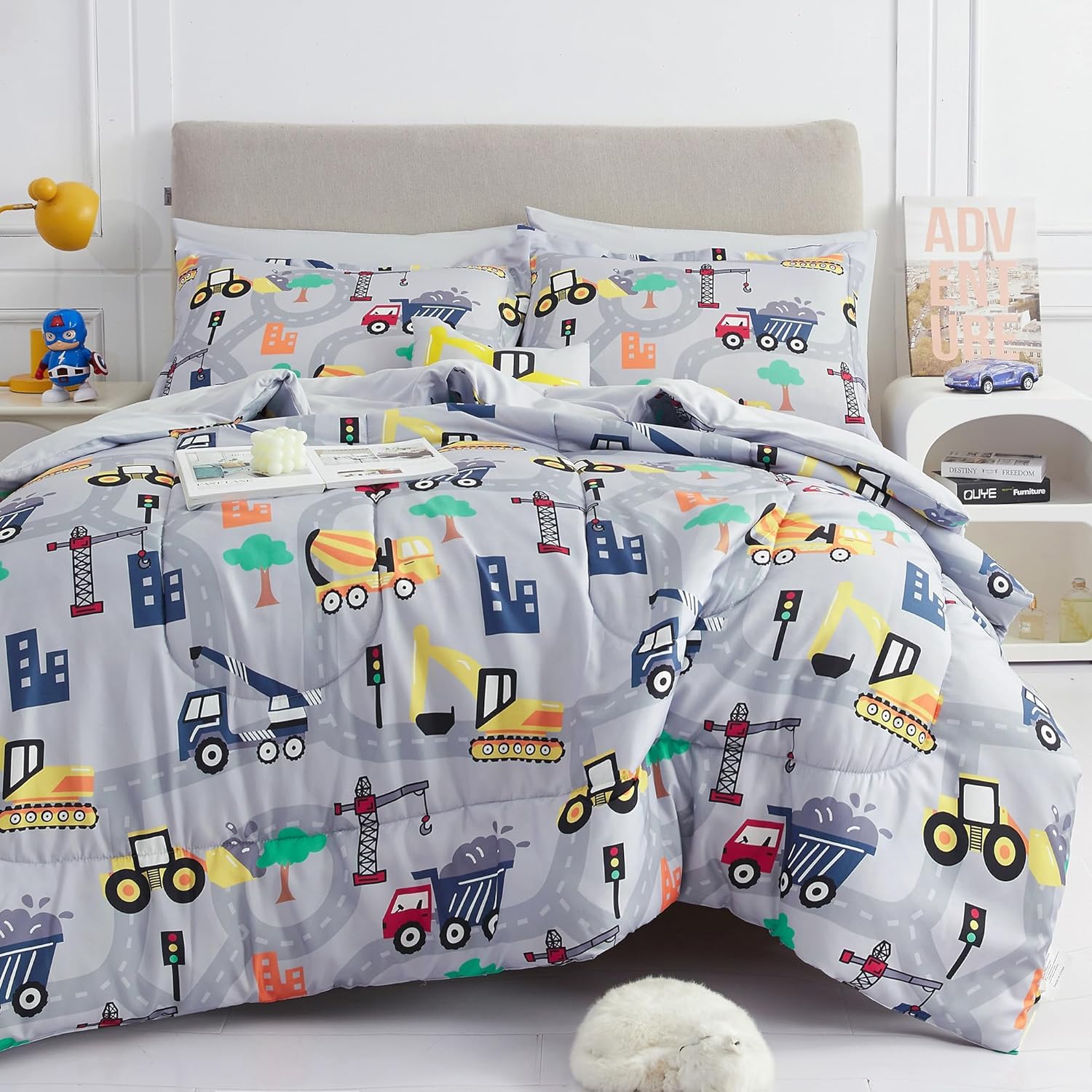Mooreeke Bed in a Bag for Kids Boys Teens, 6 Pieces Twin Size Comforter Bed Set...