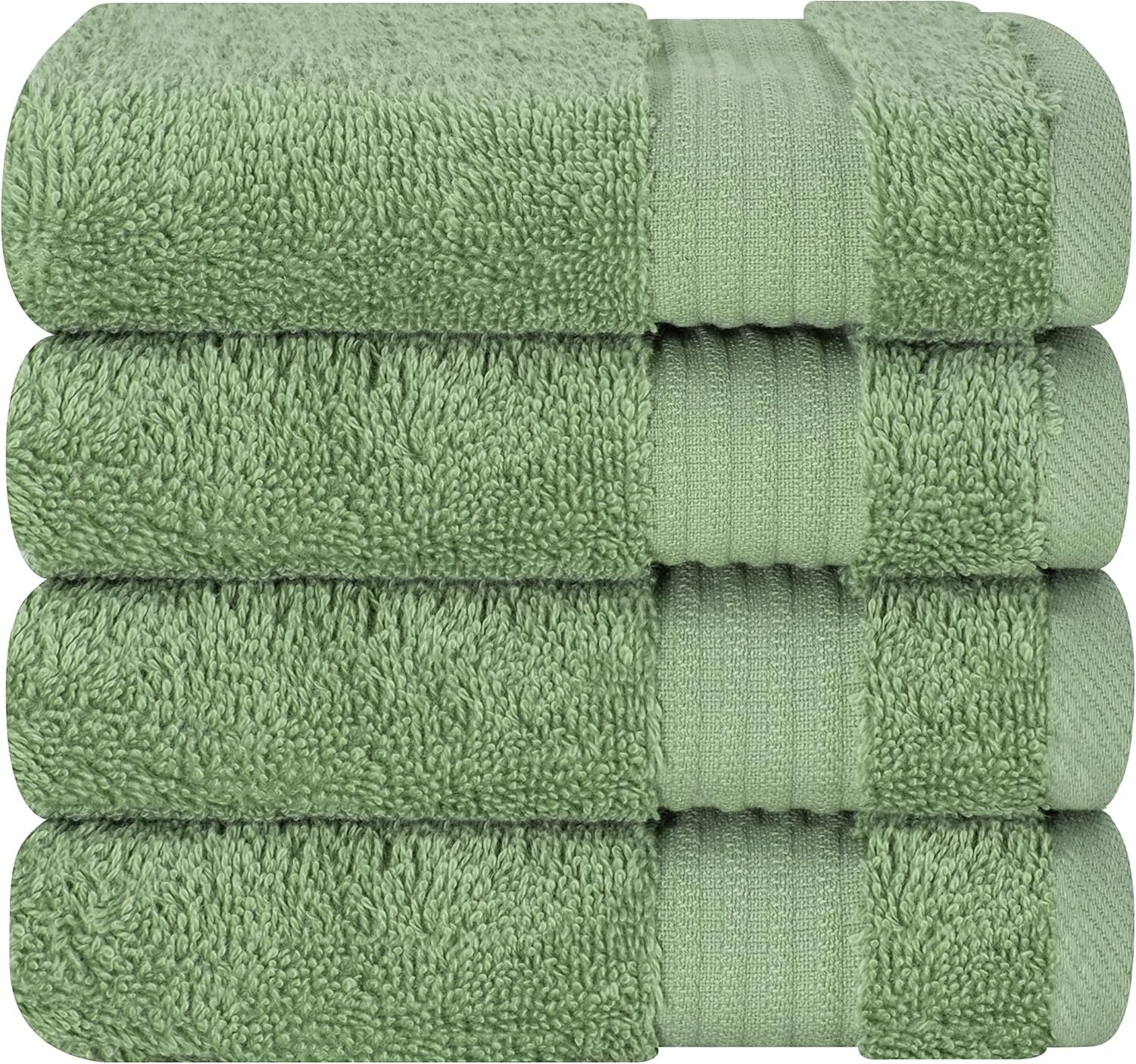Cotton Paradise 100% Cotton Turkish Washcloths for Bathroom, 4 Piece Soft Absorb...