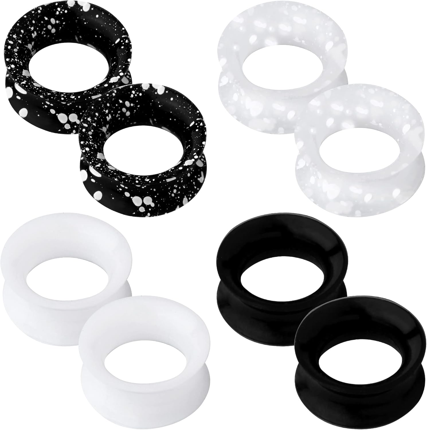OUFER 8PCS Silicone Ear Gauges, Special Flexible Ear Tunnels Plugs, Innovative S...