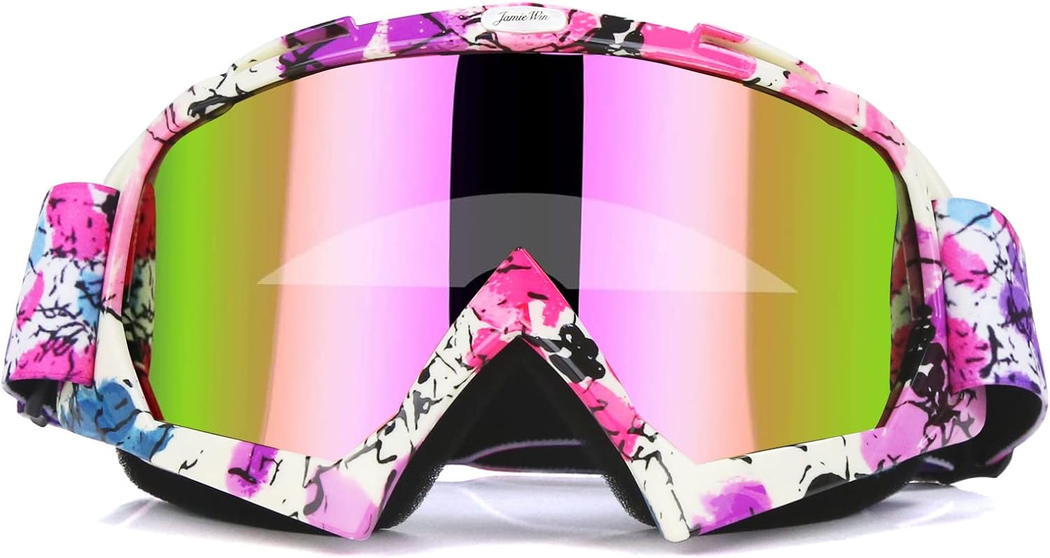 JAMIEWIN Motocross Goggles ATV Dirt Bike Motorcycle UTV MX OTG Offroad Riding Go...