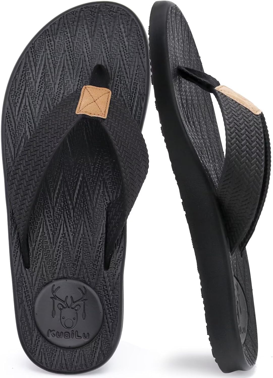 KuaiLu Flip Flops for Mens, Special Comfort-Footbed Sandals, Innovative Wide Fit...