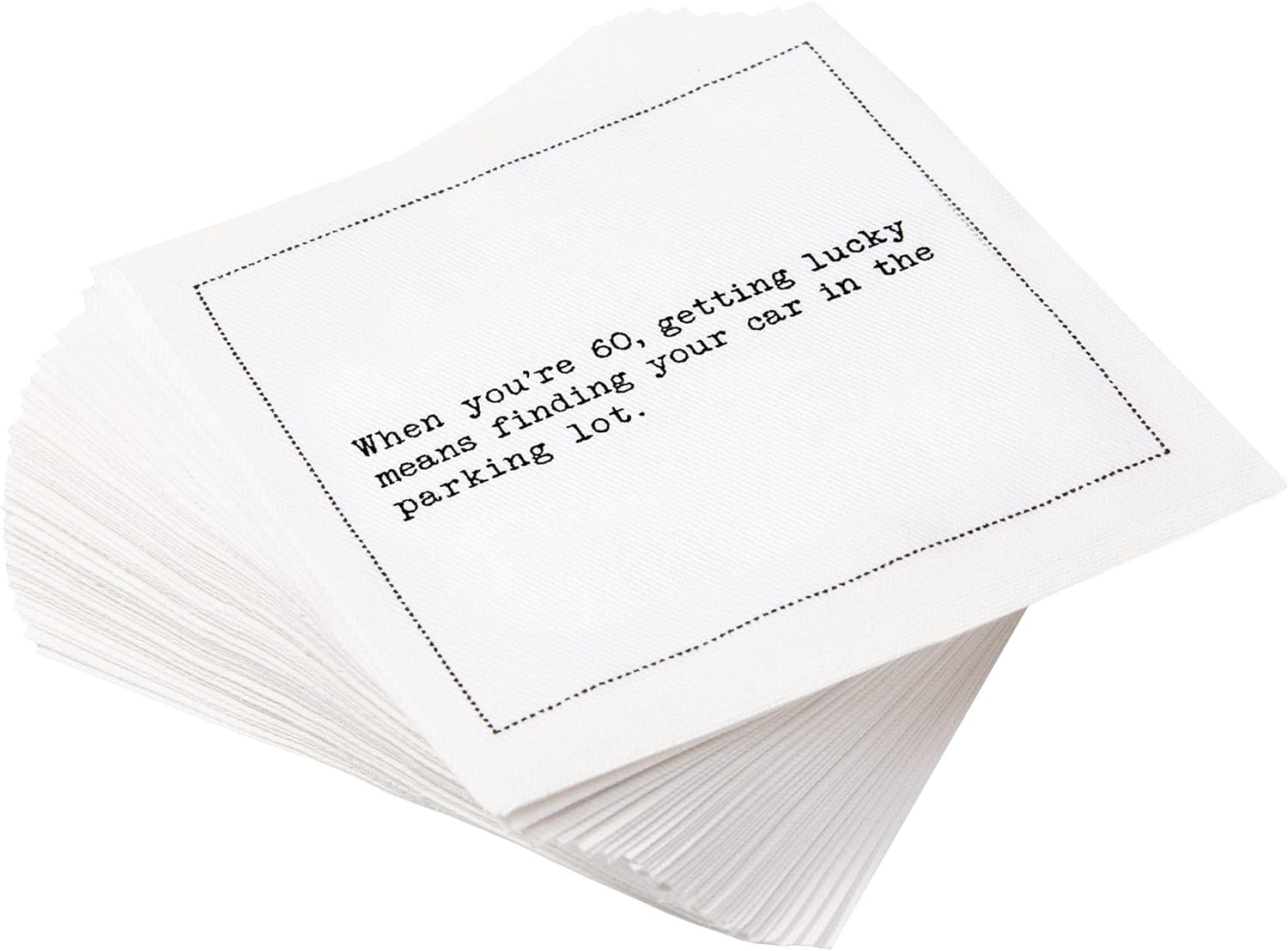 Five Star Napkins 60 Year Old Quotes White Cotton Cocktail Napkins, Beverage Nap...