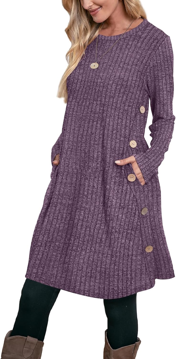 Special OFEEFAN Tunic Dress, Innovative Fall and Winter Dress with Pockets, Uniq...