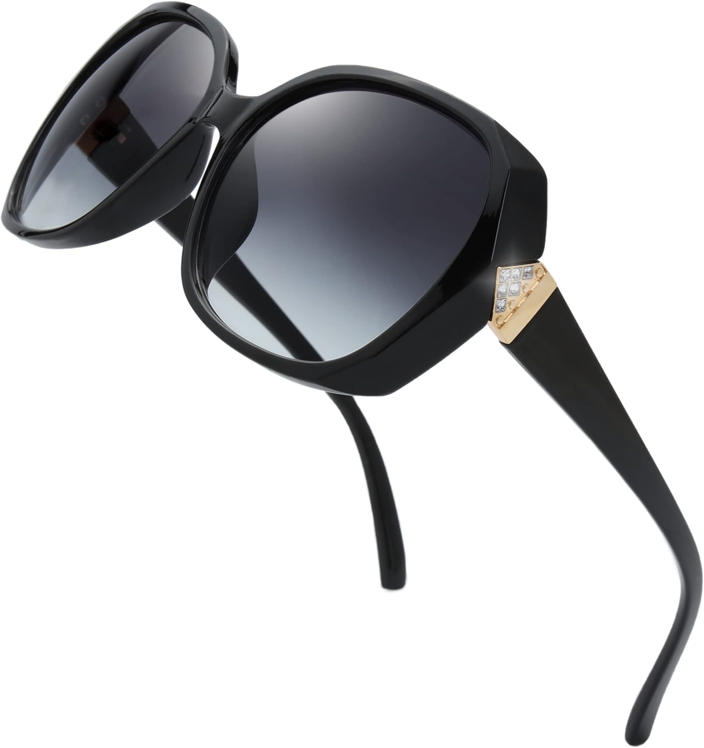 Fresh Women's Oversized Sunglasses, Special Square Jackie O Cat Eye Hybrid Butte...