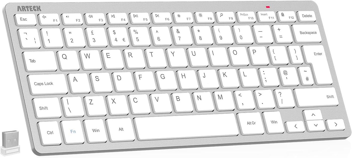 Arteck 2.4G Wireless Keyboard Ultra Slim and Compact Keyboard with Media Hotkeys...
