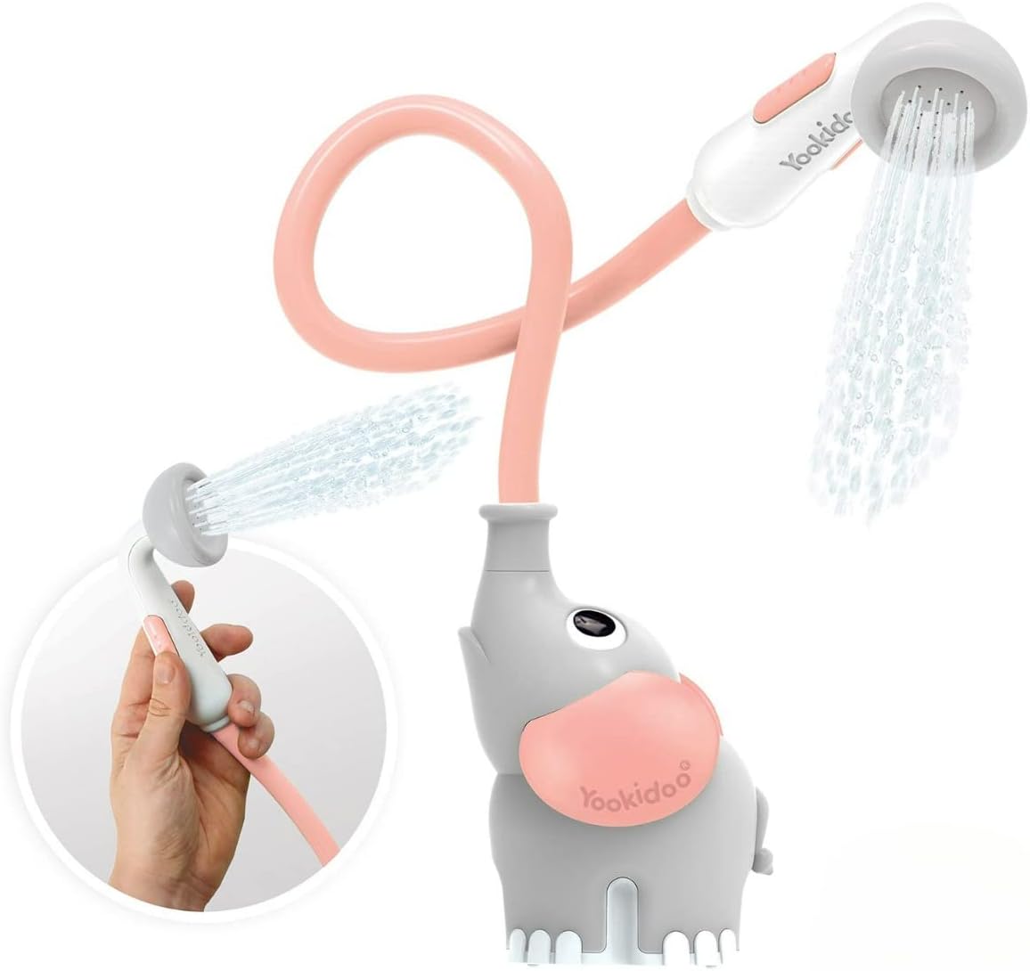Yookidoo Baby Bath Shower Head - Elephant Bath Toy and Trunk Spout Rinser - for...
