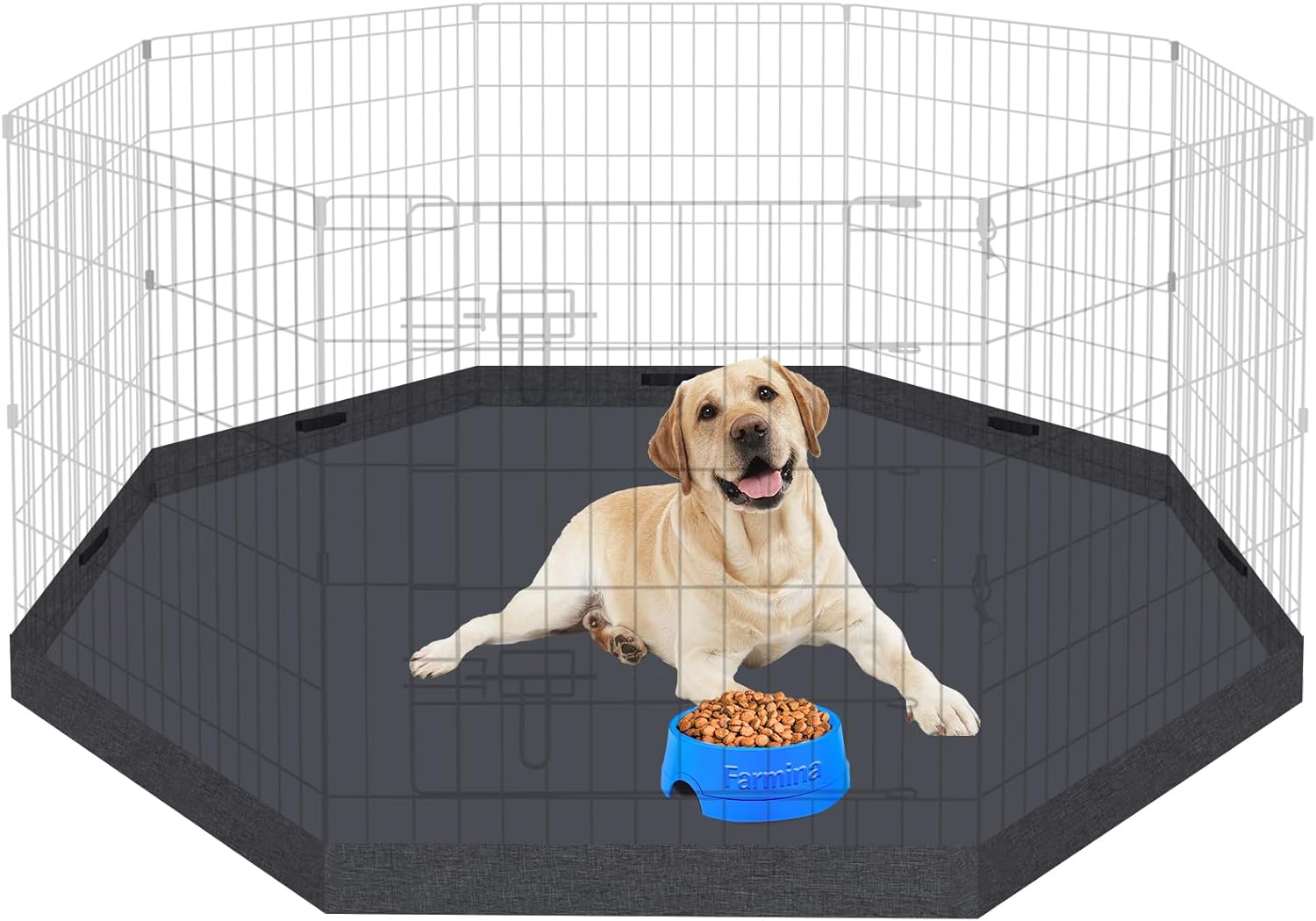 Dog Playpen Regular Octagon Metal Exercise Pet Playpen 8 Panels 24 Inch Bottom P...