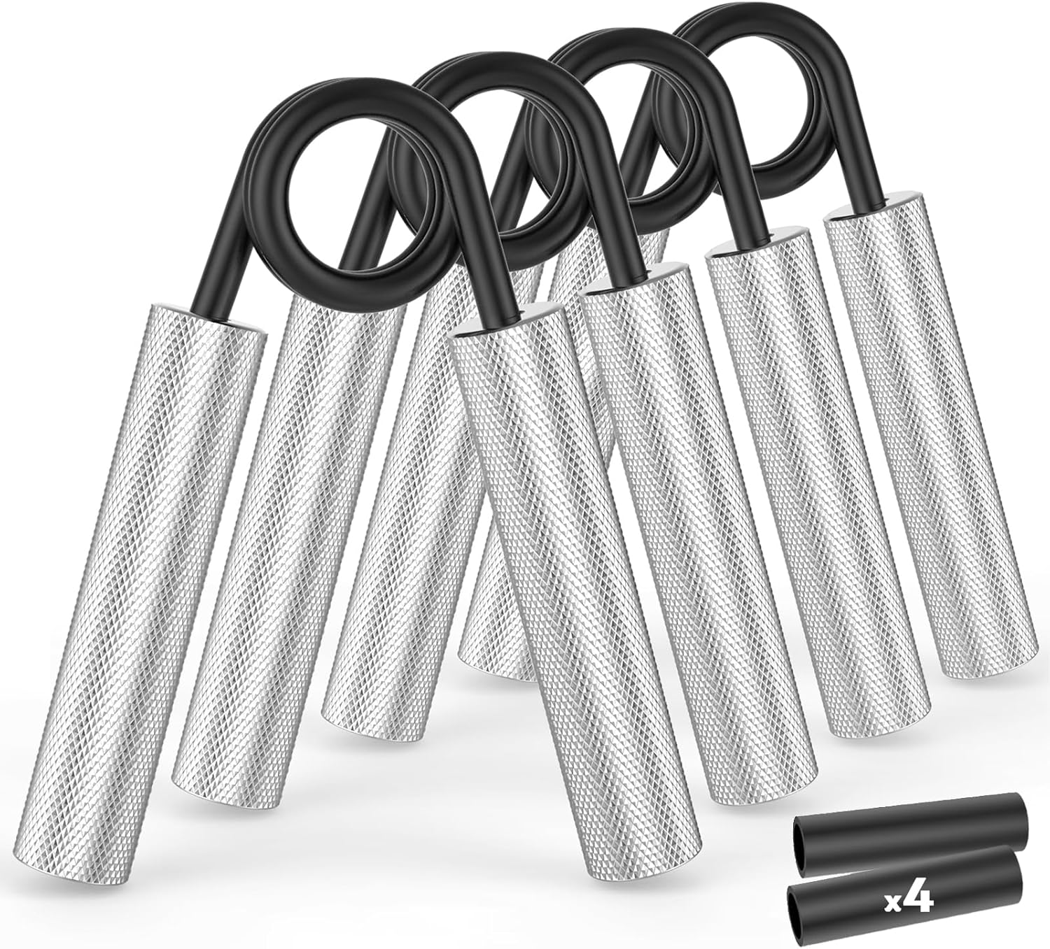 Grip Strength Trainer 4 Pack,50LB-200LB Metal Hand Grip Strengthener,Non-Slip He...