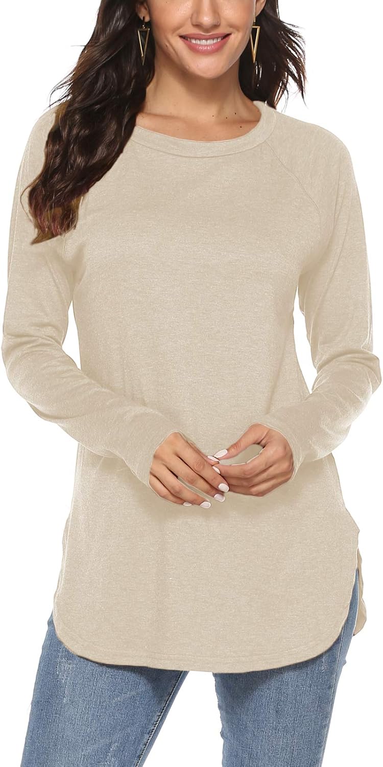 Newchoice Women's Casual T Shirt, Special Batwing Long Sleeve Top with Round Nec...