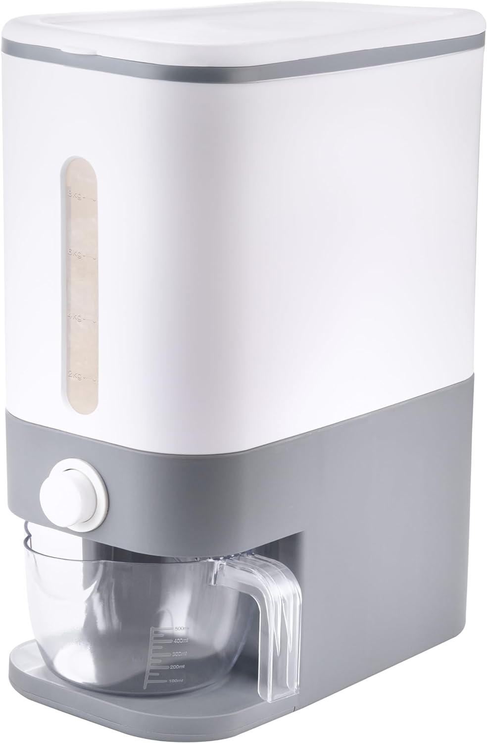 Rubtlamp 22.5 Lbs Gray Rice Dispenser, Rice Container with Lid, Rice Storage Con...