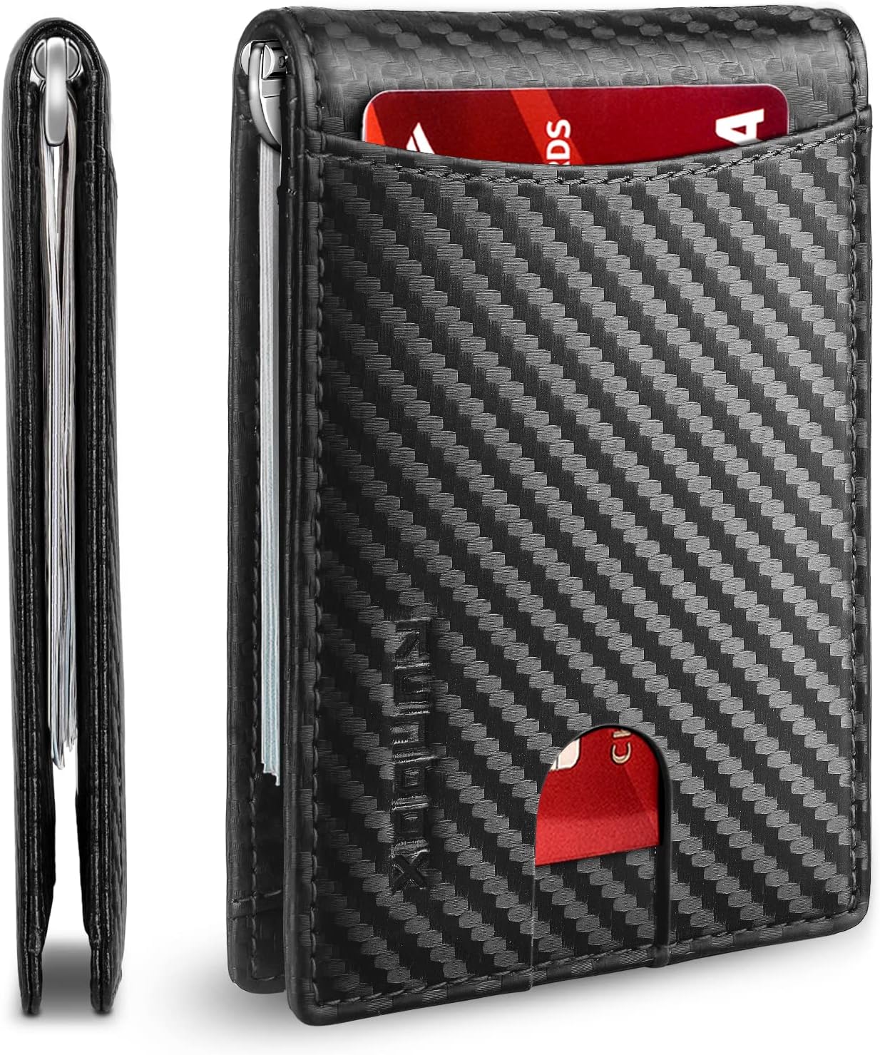 RUNBOX Slim Wallet for Men Genuine Leather RFID Blocking Bifold Minimalist Front...