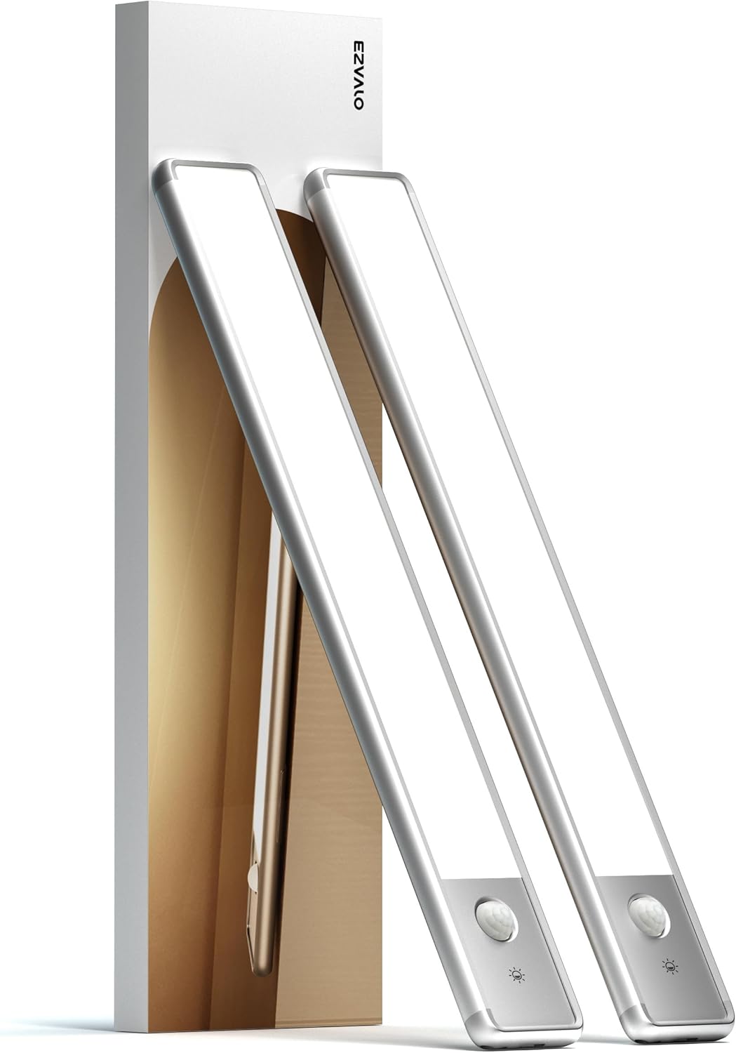 EZVALO Under Cabinet Lighting,52-LED Motion Sensor Light Indoor,USB Rechargeable...