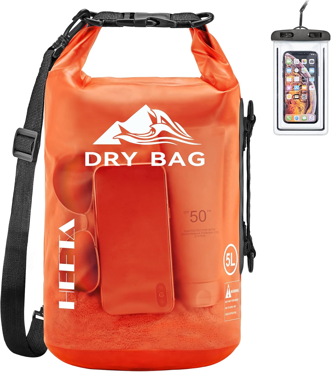 HEETA Dry Bag Waterproof for Women Men, 5L/10L/20L/30L/40L Roll Top Lightweight...