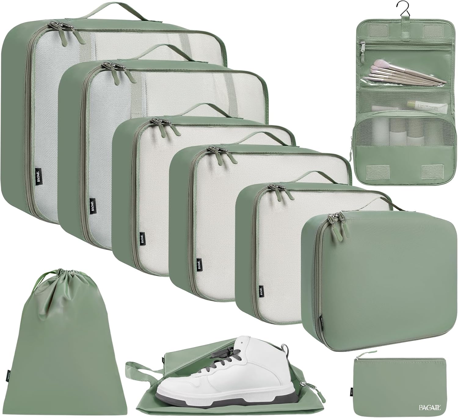 BAGAIL 10 Set/4 Set Packing Cubes Various Sizes Packing Organizer for Travel Acc...