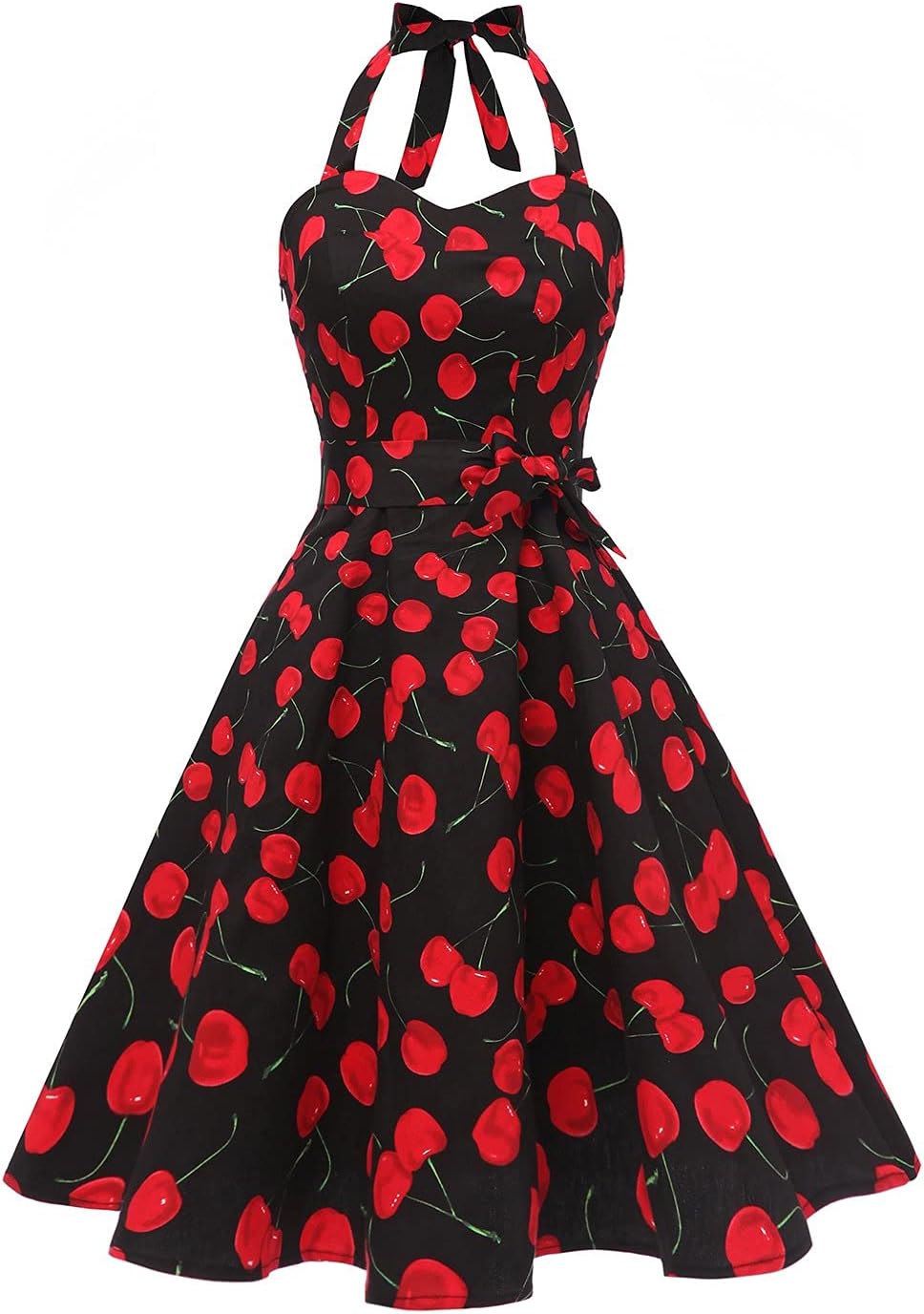 Topdress Women'sVintage Polka Audrey Dress 1950s Halter Retro Cocktail Dress Med...