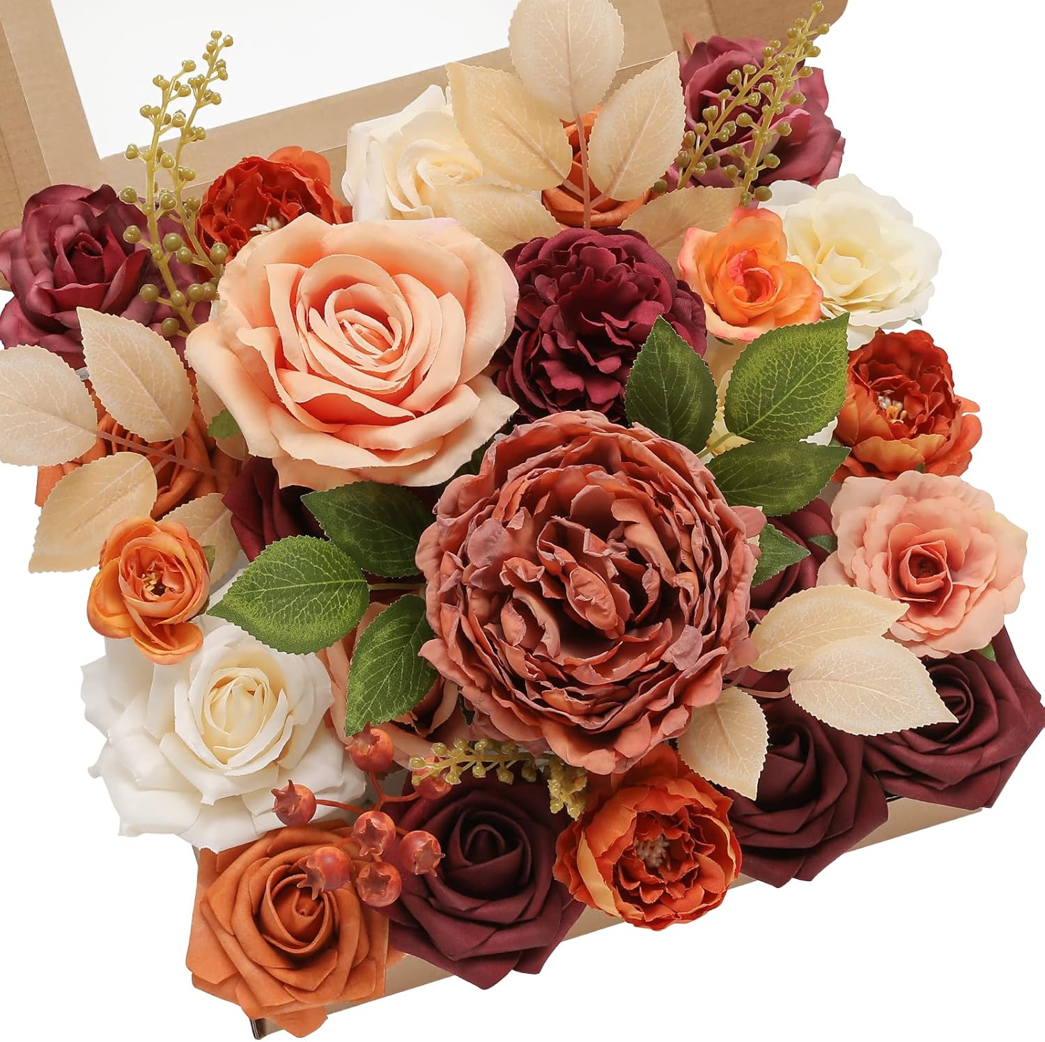 Serwalin Artificial Flowers Orange Marigold Flowers Fall Flowers Fake Wedding Fl...