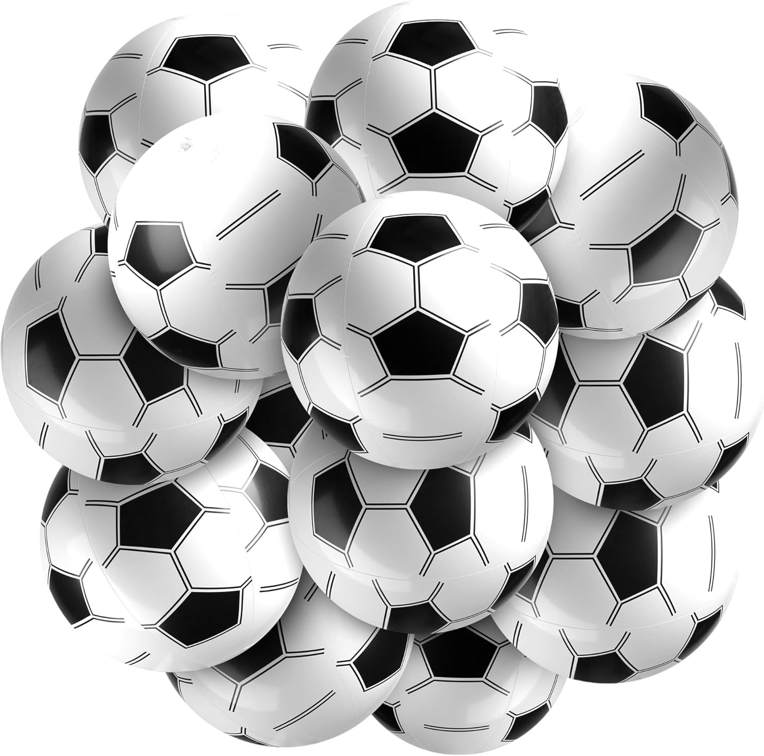 Inflatable Soccer Ball (Pack of 12) 16-inch, Beach Balls Bulk for Pool Beach Toy...