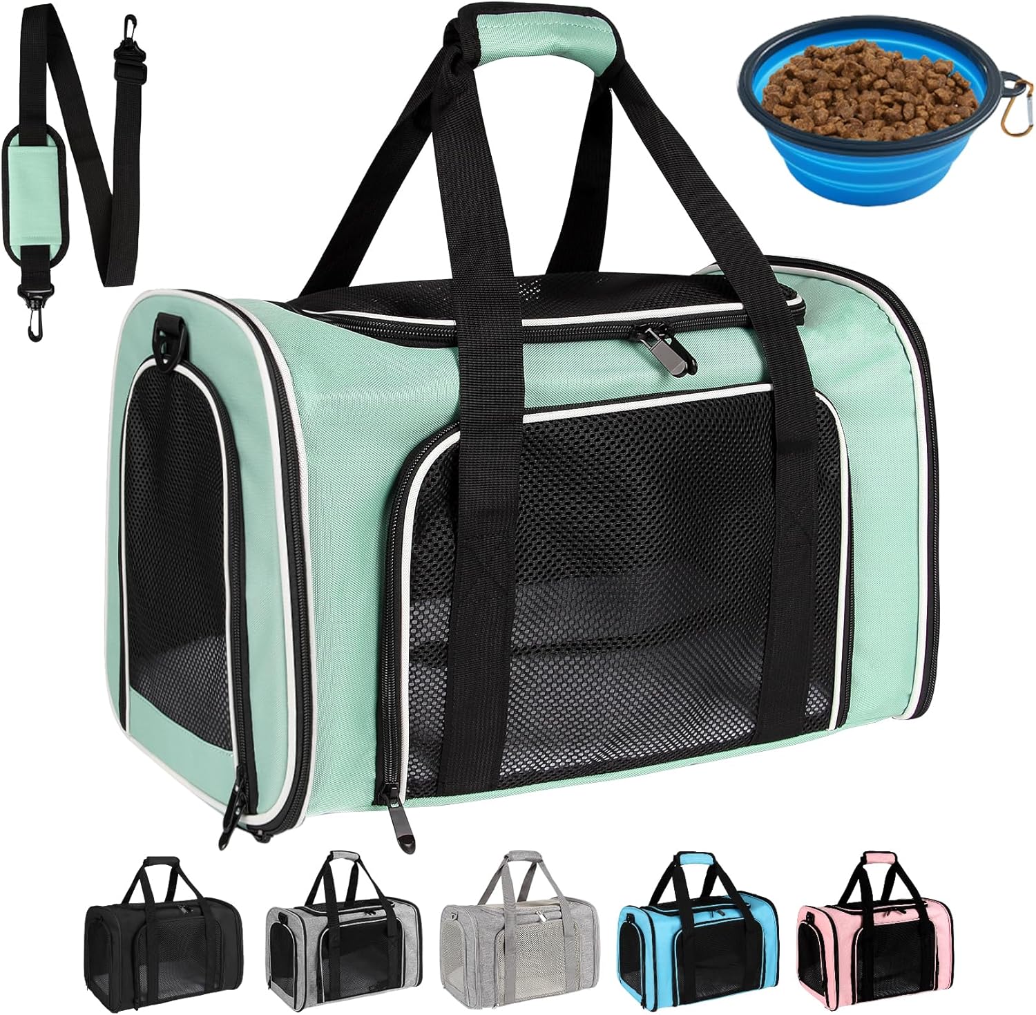 Portable Pet Carrier, Special Cat and Dog Carrier for Small to Medium Pets Up to...