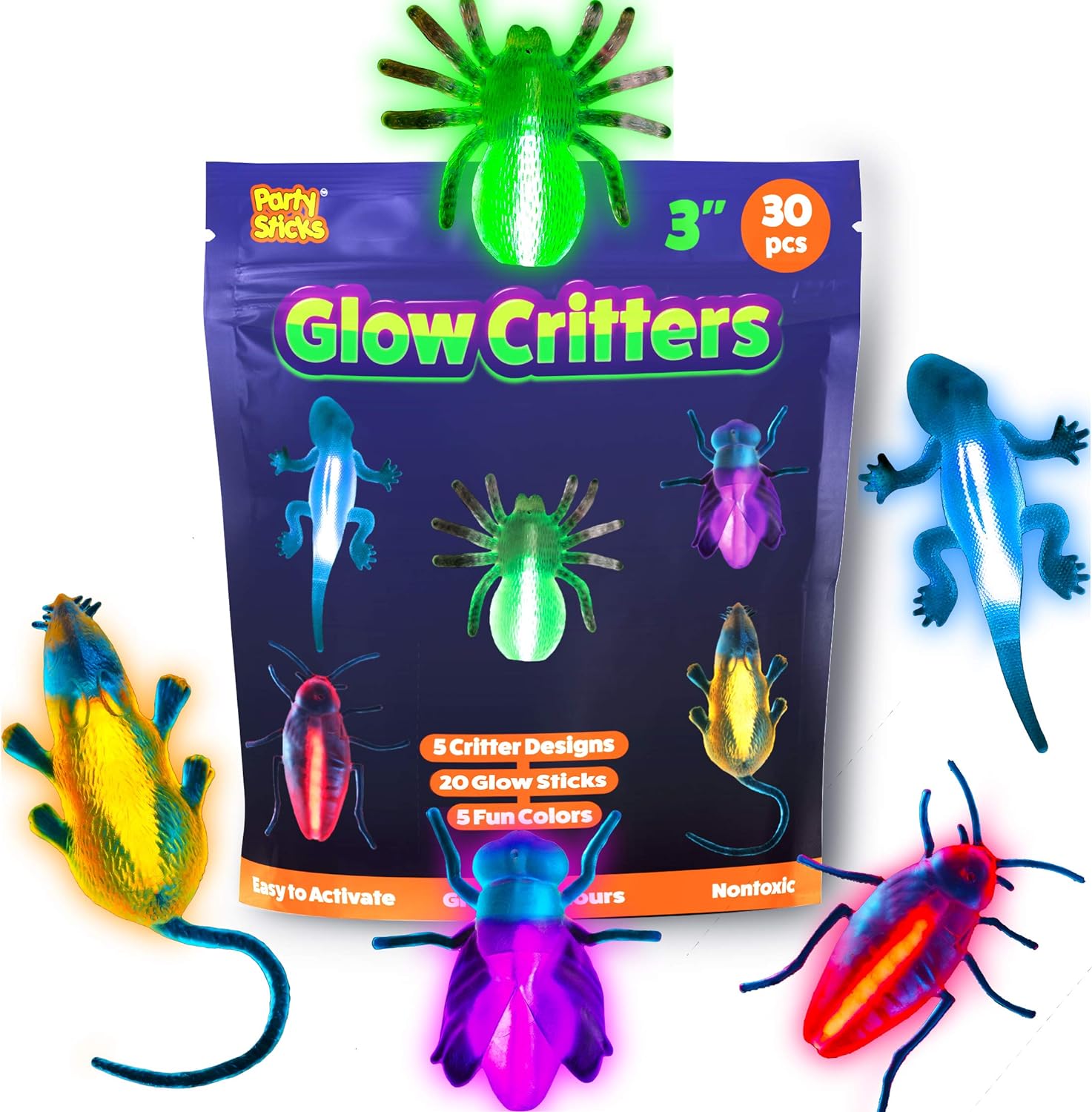 Glow Critters and Halloween Trick or Treat Glow Skeletons and Pumpkins - Glow St...