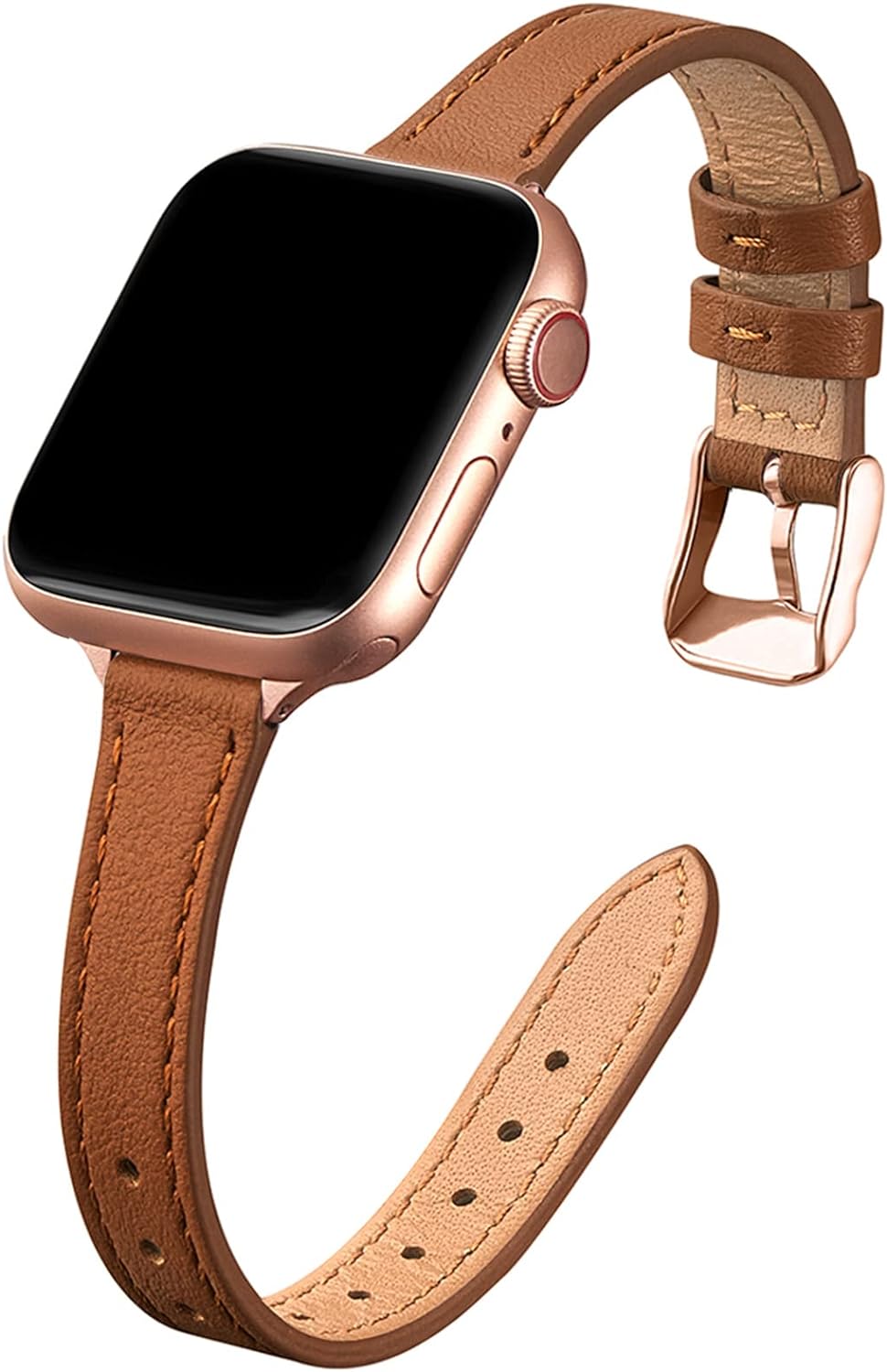 STIROLL Slim Leather Bands Compatible with Apple Watch Band 38mm 40mm 41mm 42mm...