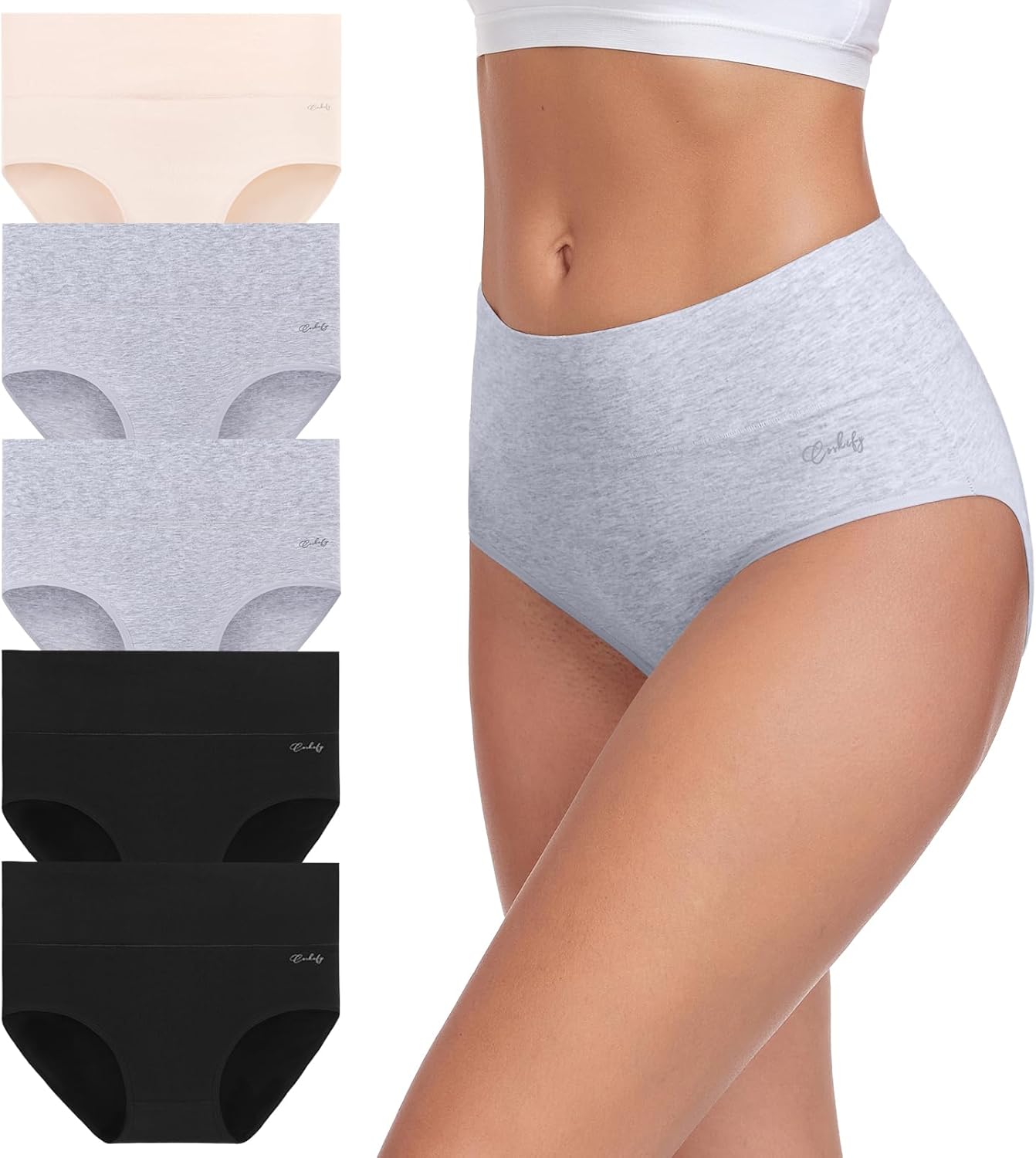 Coskefy Women's High Waisted Cotton Underwear, Special Soft Breathable Panties,...